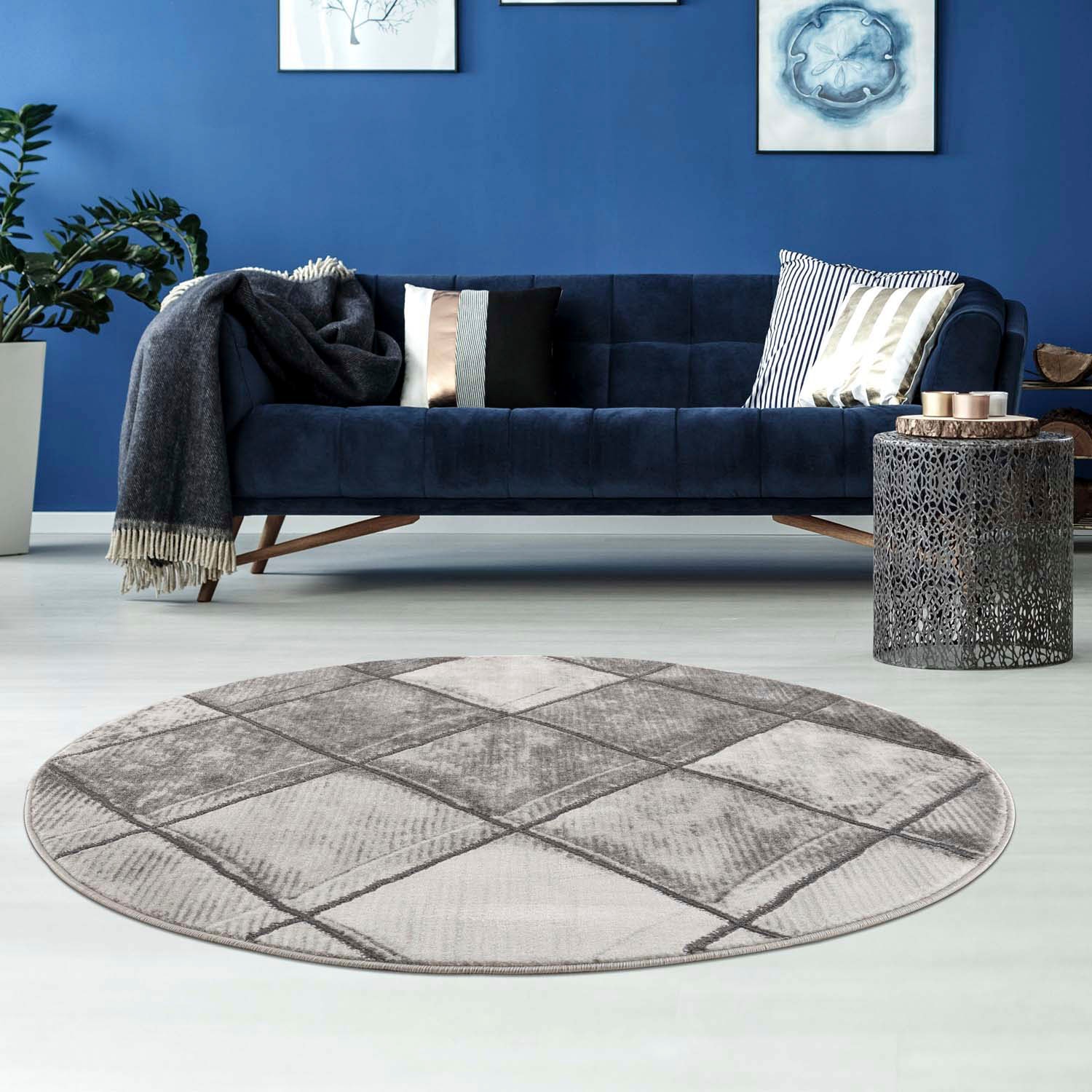 Carpet City Teppich »Noa 9313«, rund, Kurzflor, Modern, Weicher For, Pflegeleicht