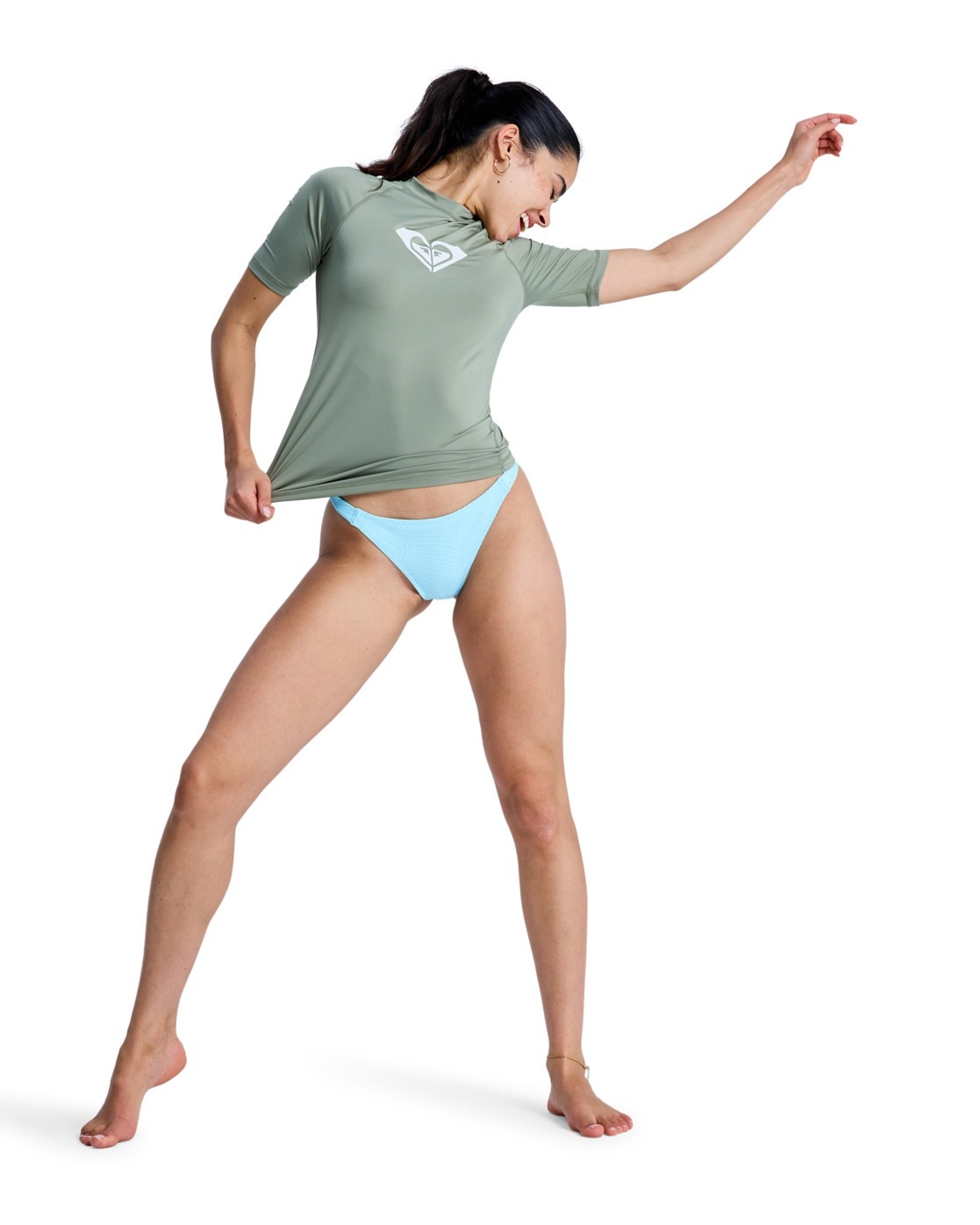 Rash Guard ROXY "Whole Hearted", Damen, Gr. L, oil grün, Obermaterial: 84% Microfaser, 16% Elasthan;, Shirts 3