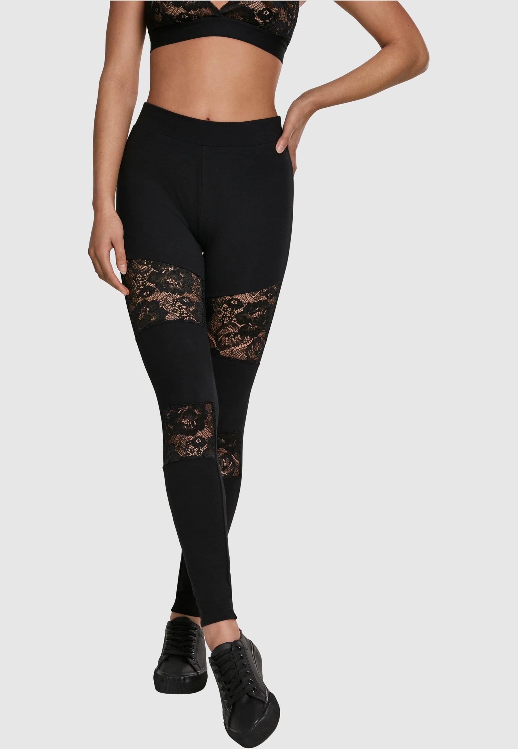URBAN CLASSICS Leggings »Urban Classics Damen Ladies Laces Inset Leggings«, (1 tlg.)