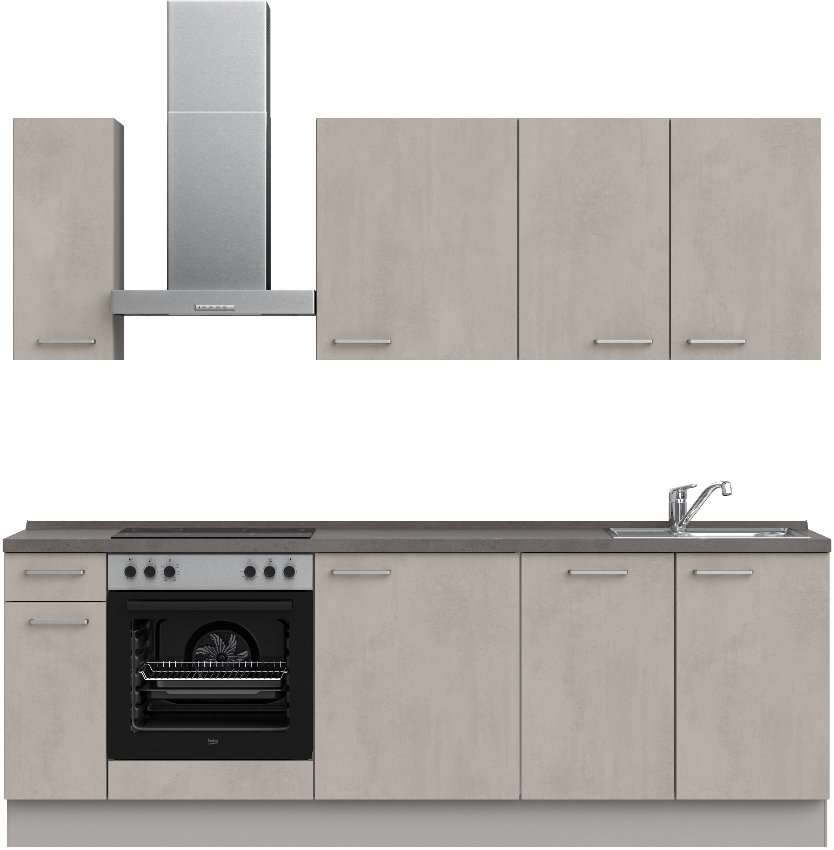 nobilia 1100000002199 ""Riva I", NEU: individuell anpassbar mit gratis Profi-Beratung" vormontiert, Breite 240 cm, Ausrichtung wählbar, wahlw. mit E-Geräten