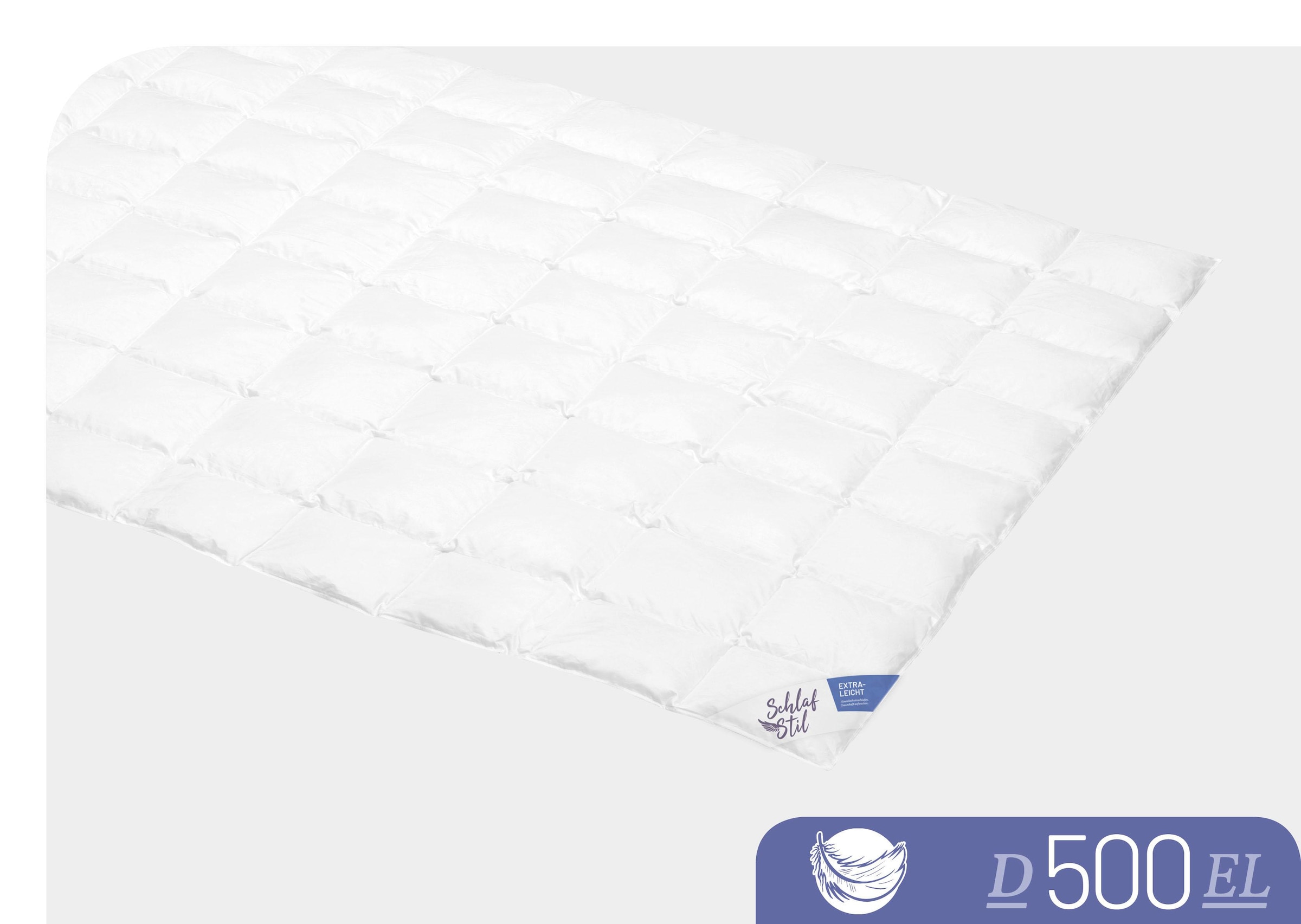 Schlafstil Daunenbettdecke »D500« extraleicht Füllung 100Daunen 1 Stk. tlg. hergestellt in Deutschland, allergikerfreundlich