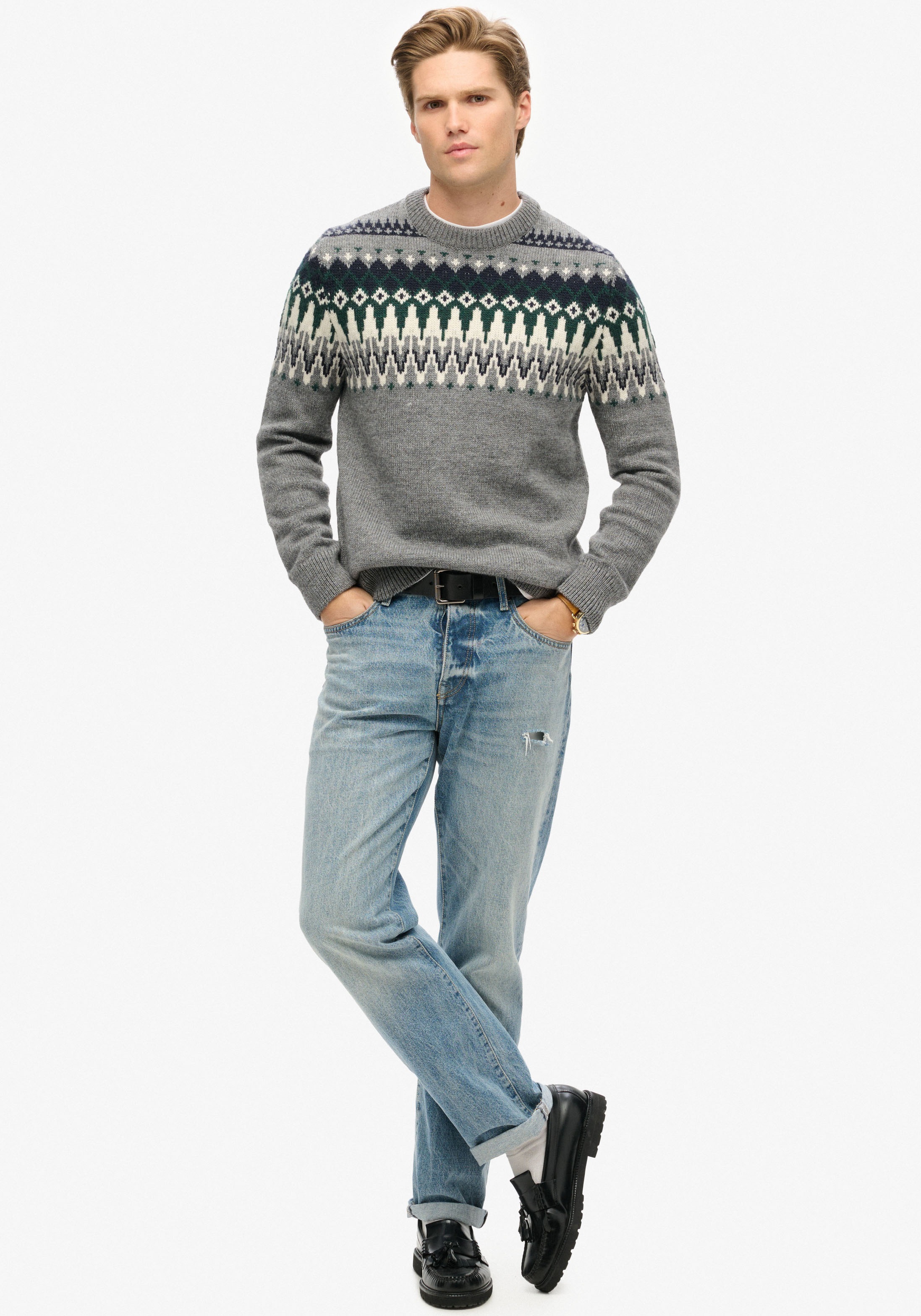 Superdry Rundhalspullover »FAIRISLE KNIT CREW JUMPER«