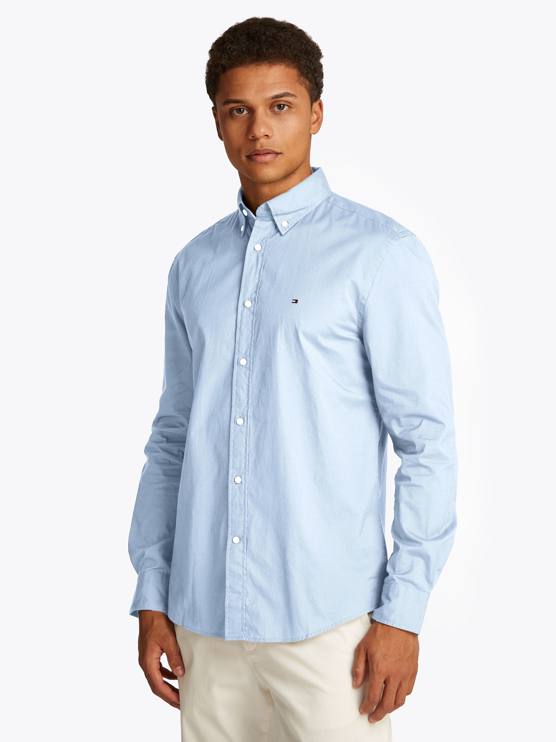 Tommy Hilfiger Langarmhemd »CORE FLEX POPLIN SOLID RF SHIRT«