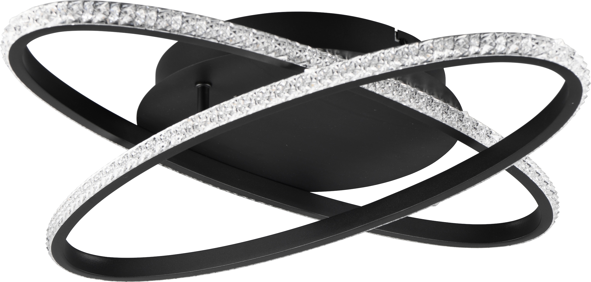 REALITY Leuchten LED Deckenleuchte »LANE, LED Deckenlampe Ringe, 27W 3500 Lumen 4000K kaltweiß 58x58 cm« LED-Board 1 Stk. Kaltweiß dimmbar per Wandschalter, Ringe flexibel verstellbar