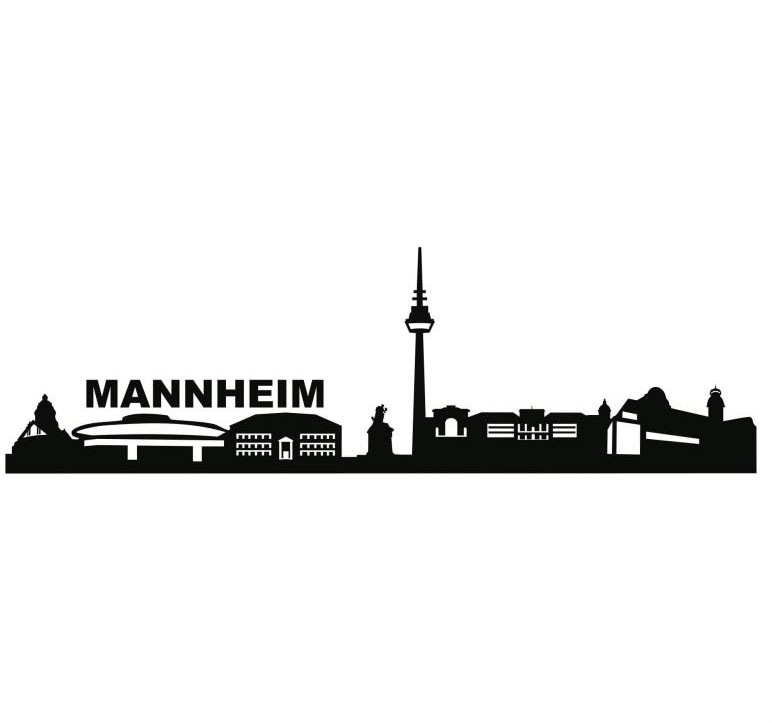 Wandtattoo »Stadt Skyline Mannheim 120cm«, (1 St.), selbstklebend, entfernbar
