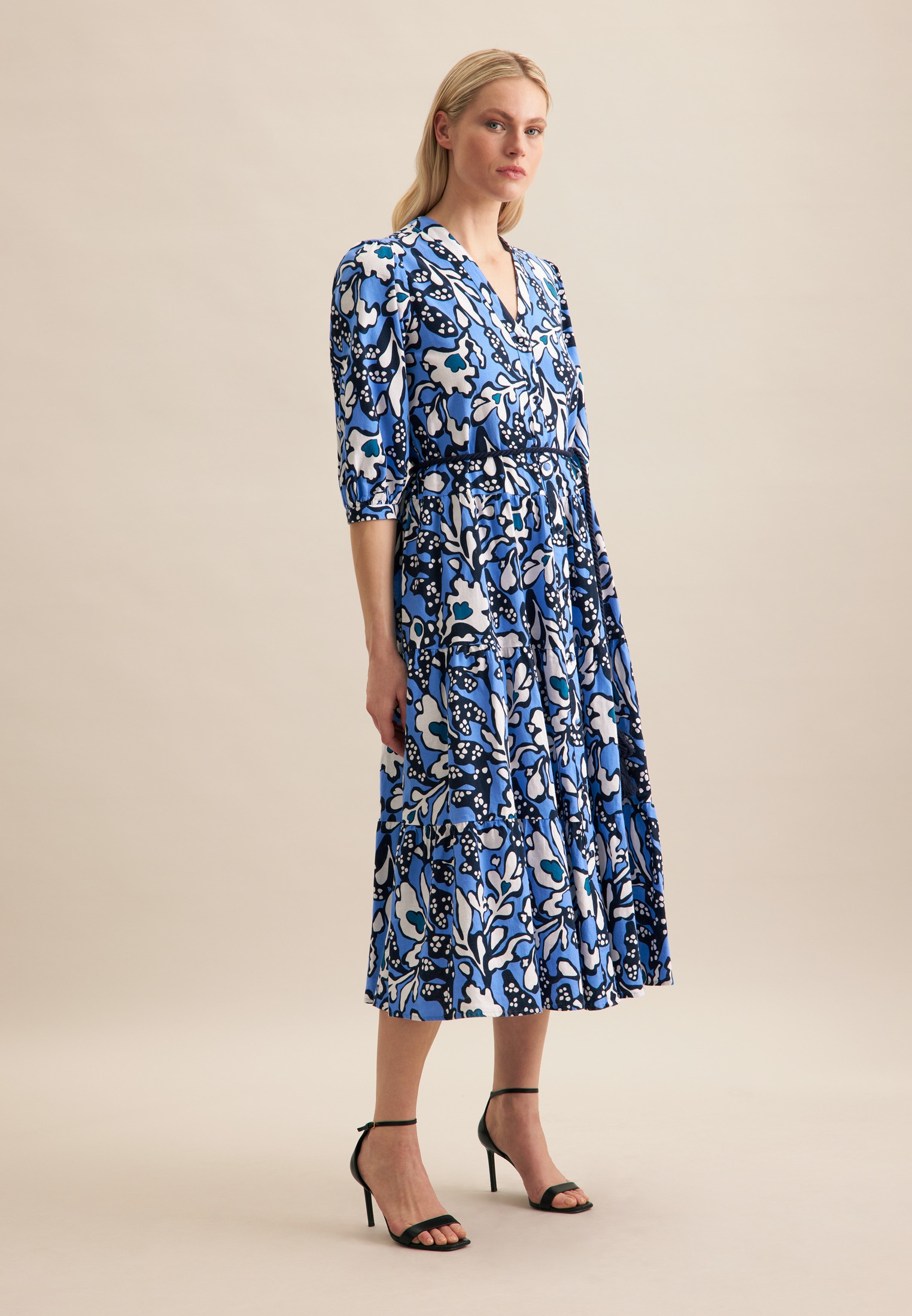 seidensticker Sommerkleid "Schwarze Rose" 7/8 V-Neck Druck günstig online kaufen