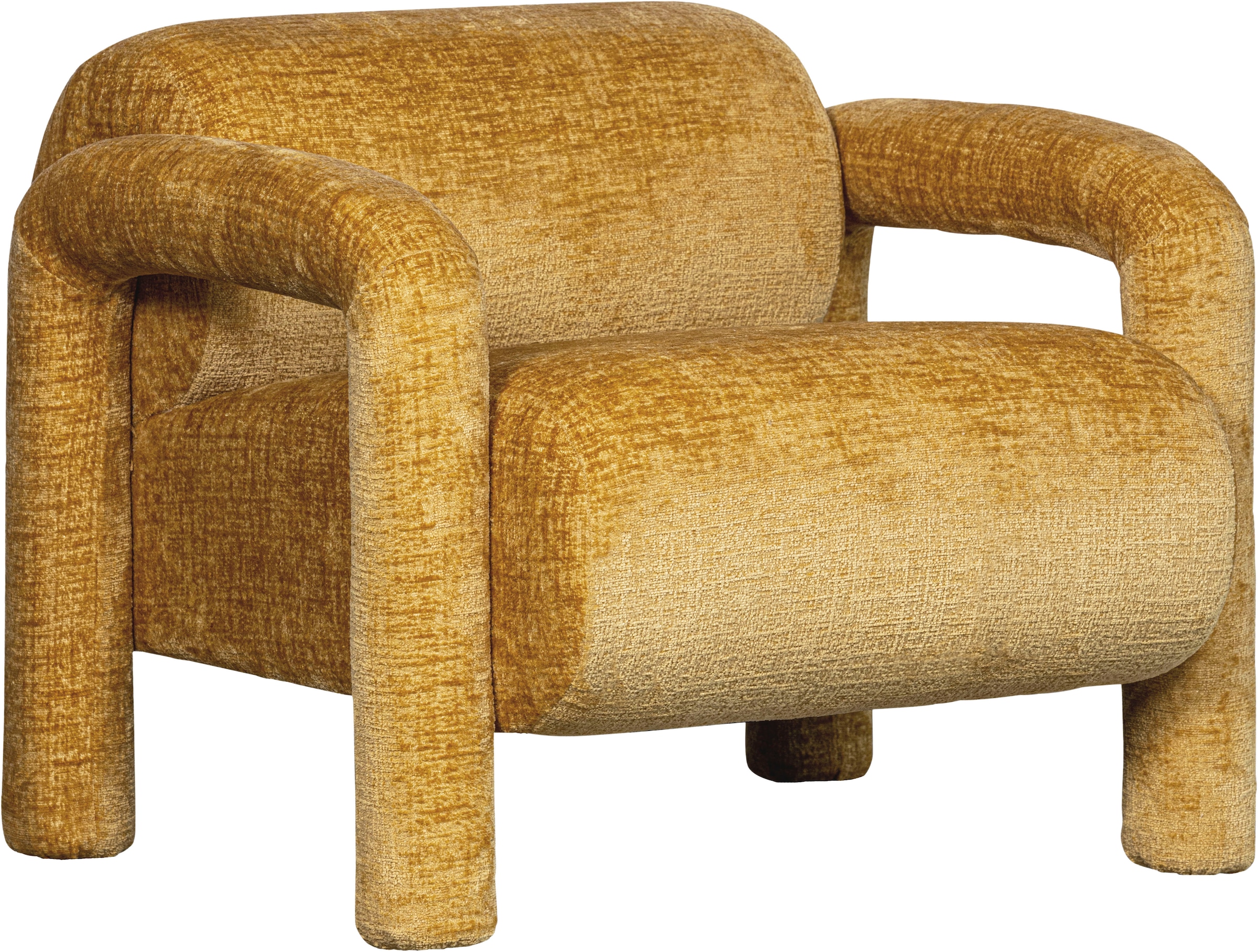 WOOOD Loungesessel "Lenny mit Grobstruktur-Velvetbezug und Armlehnen B 76 x T 82 x H 65 cm" Sehr hohe Verschleißfestigkeit, Tragkraft 120 kg, Pfleiglicht