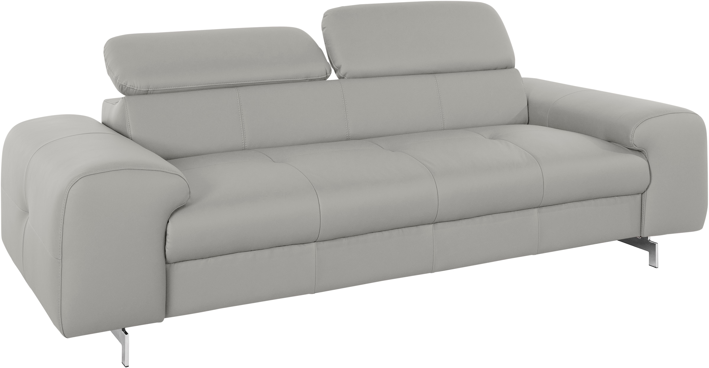 COTTA 3-Sitzer »Chef«, Big-Sofa mit Kopfteilverstellung, edle Metallkufen