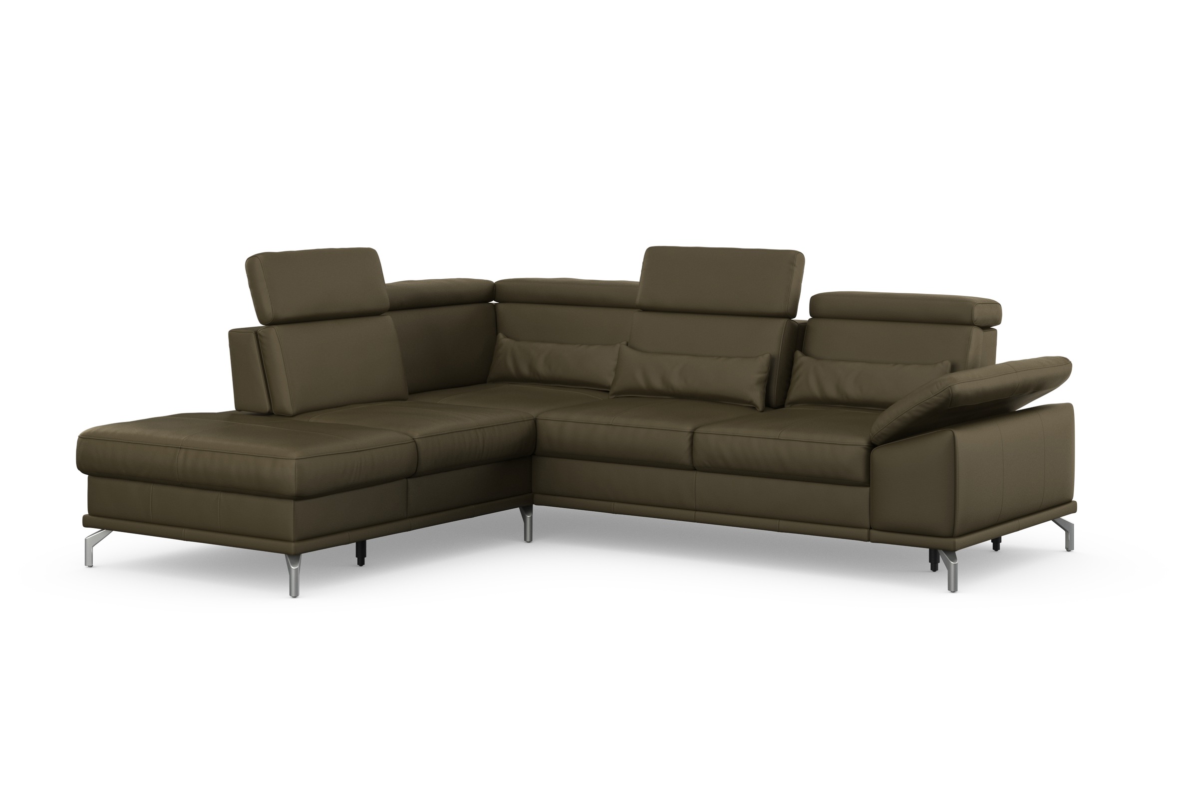 sit&more Ecksofa »Cabrio L-Form, mit Sitztiefenverstellung, Arm- und Kopfteilverstellung«, 3 Nierenkissen, Federkern, optional Bettfunktion und Stauraum