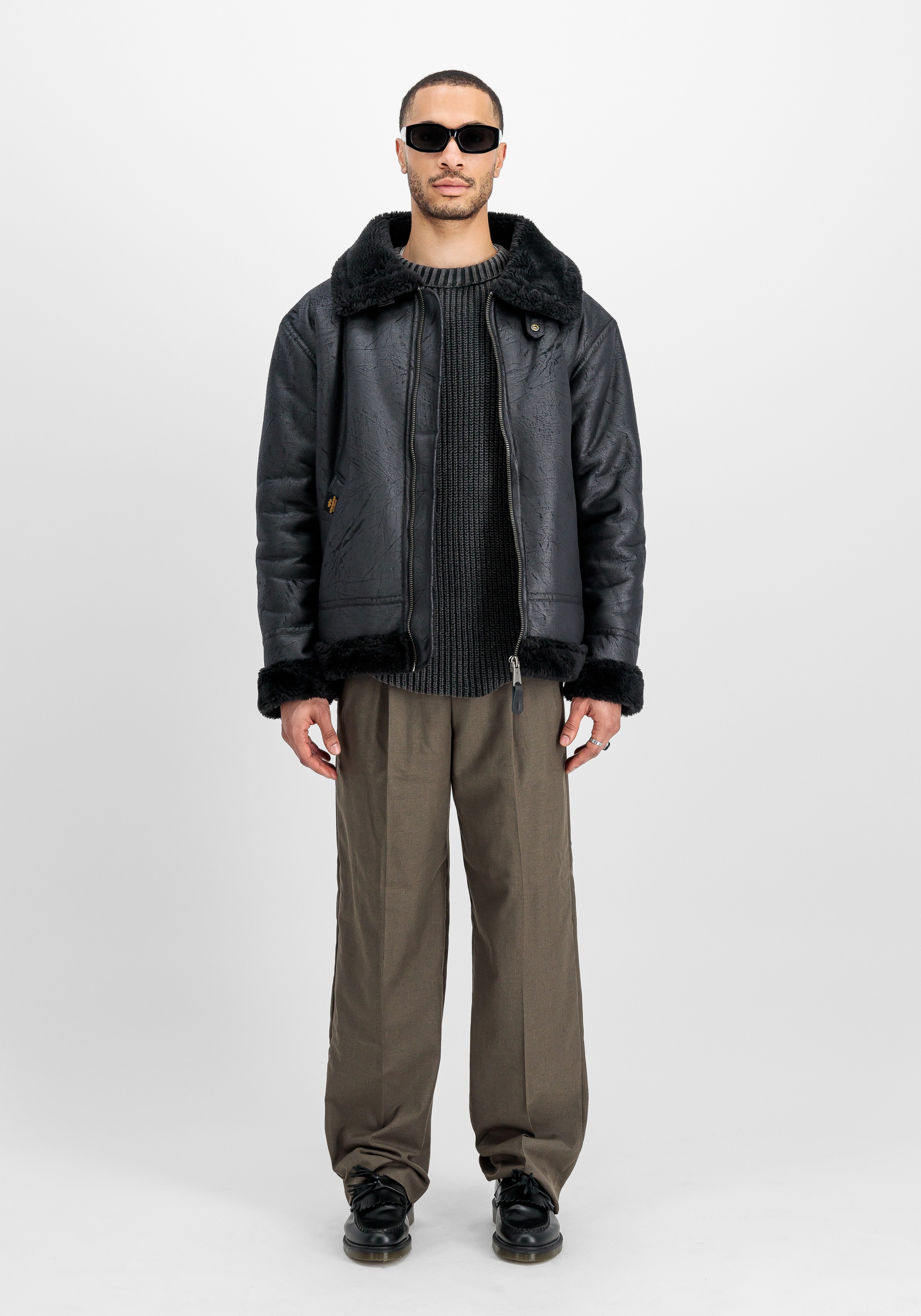 Alpha Industries B-3 Bomber Jacket Black Size S 2