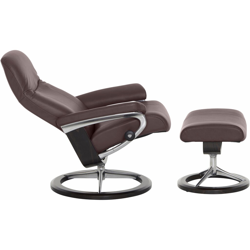 Stressless® Relaxsessel »Garda«, (Set, Relaxsessel mit Hocker), mit Hocker, mit Signature Base, Größe L, Gestell Wenge