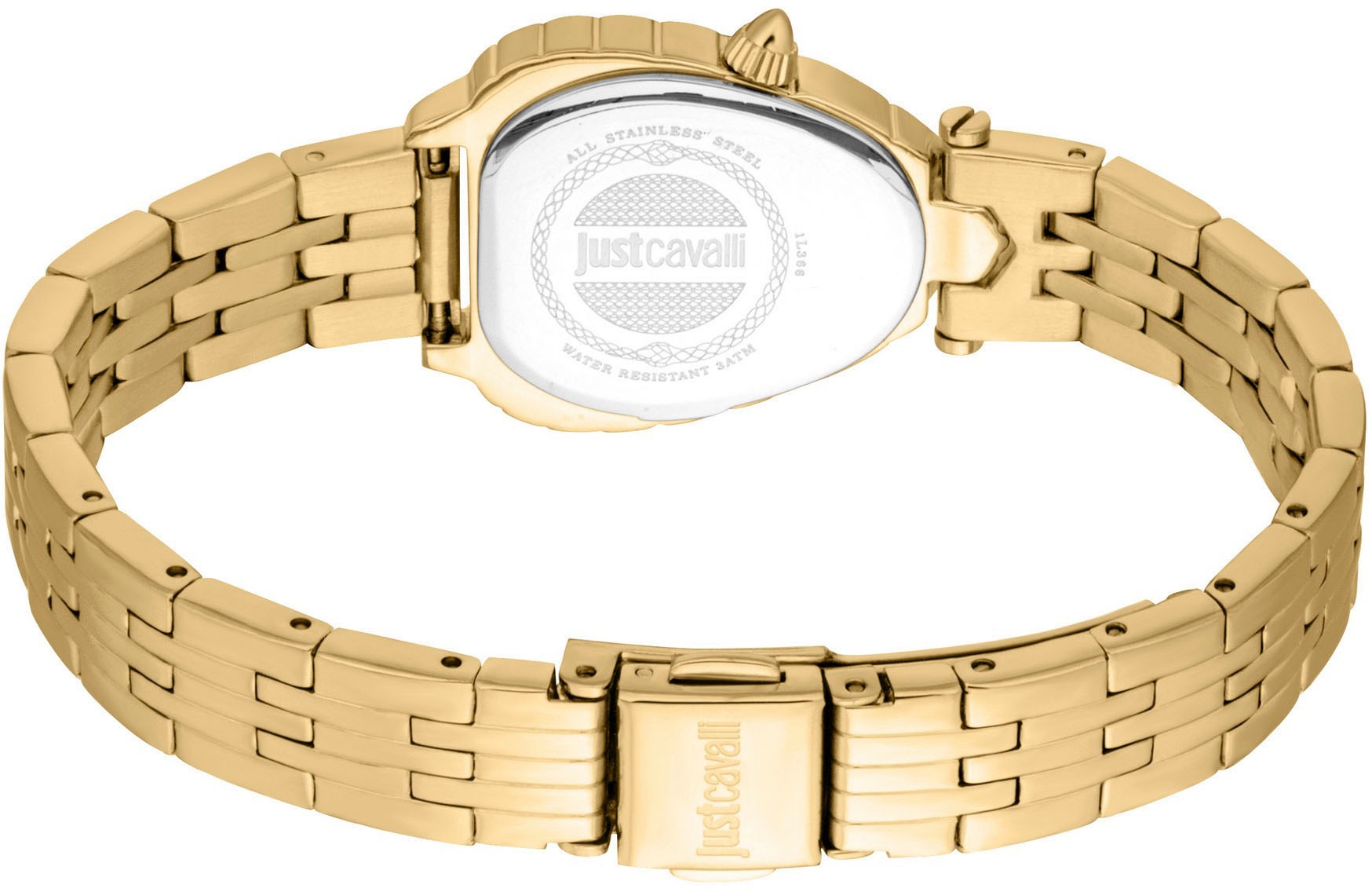 Just Cavalli Time Quarzuhr »Animalier«, Armbanduhr, Damenuhr, Edelstahlarmband, analog, Kristallsteine