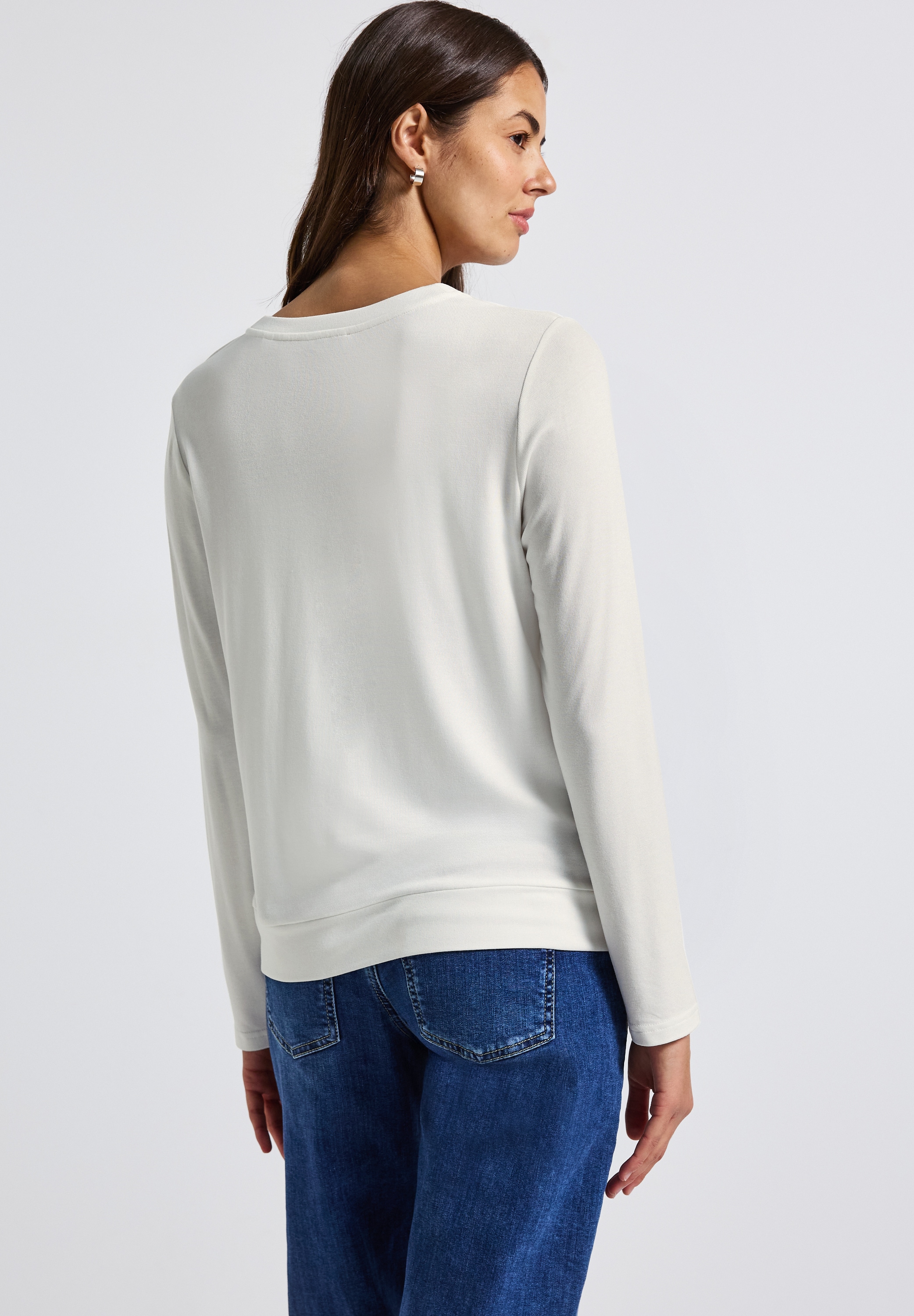 STREET ONE Langarmshirt, aus strecthigem Viskosematerial