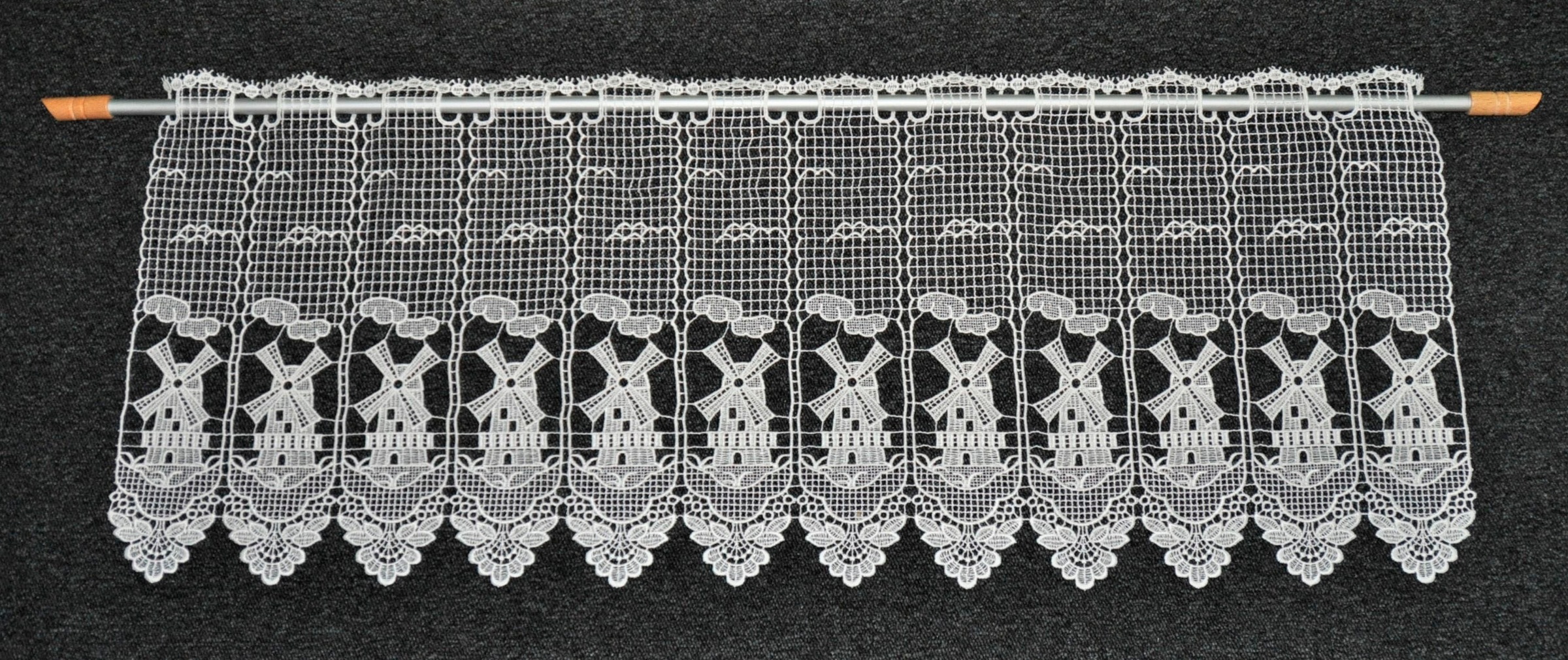 Stickereien Plauen Scheibengardine "Windmühle" Stangendurchzug 1 Stk. tlg. günstig online kaufen