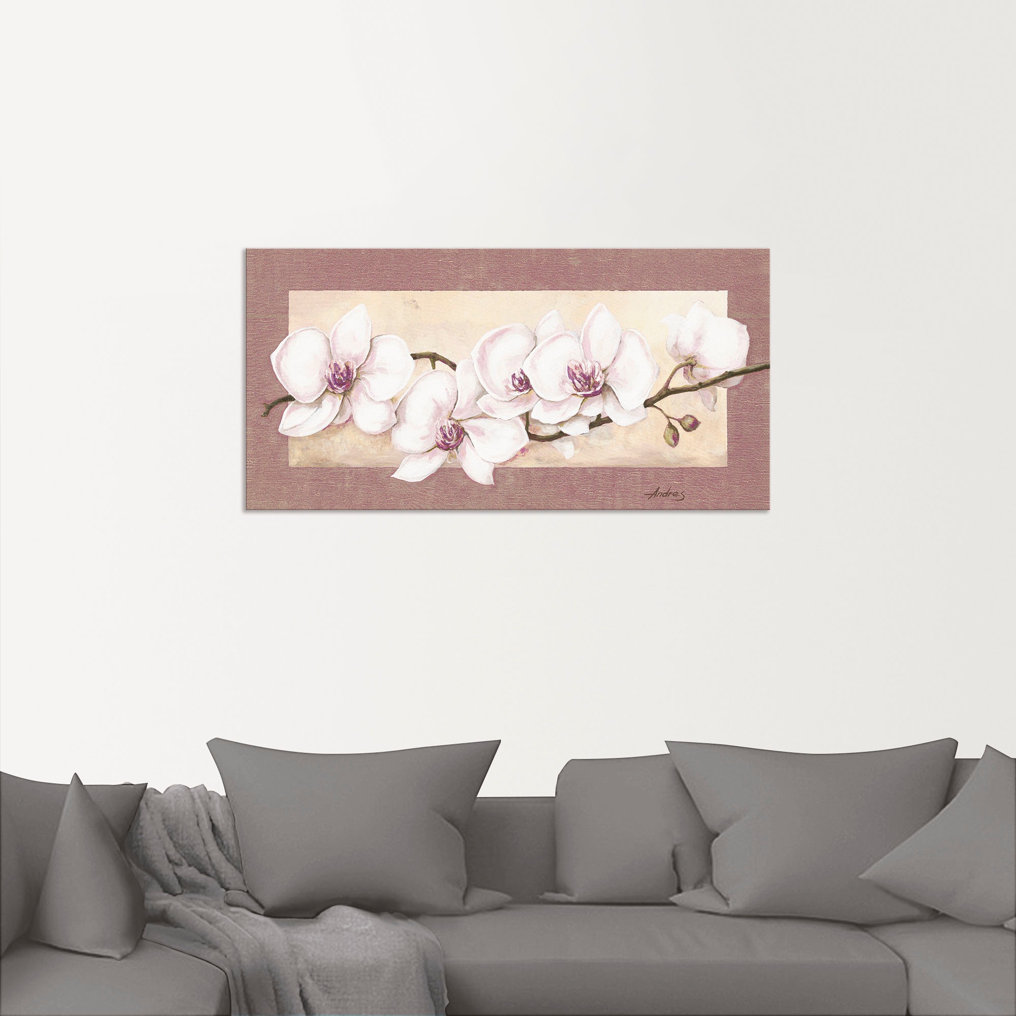 Artland Wandbild "Orchideenzweig in Beerentönen", Blumen, (1 St.), als Alub günstig online kaufen