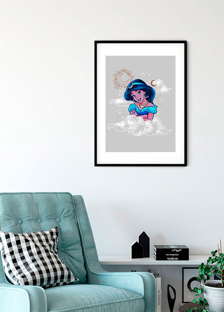 Komar Bild »Jasmin Clouds«, Disney, (1 St.), Wandbild zur Dekoration im Kinderzimmer - ohne Rahmen