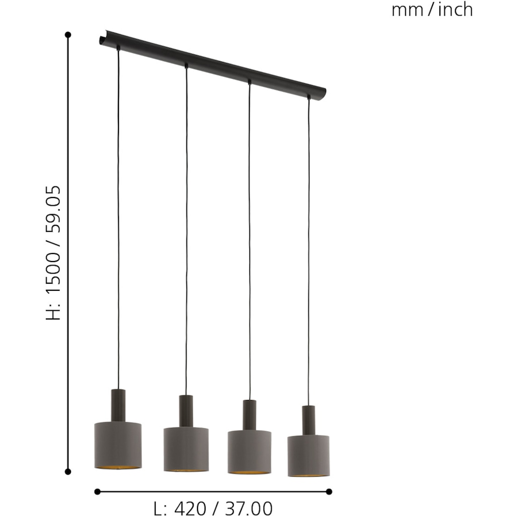 EGLO Pendelleuchte »CONCESSA 1«, 4 flammig-flammig