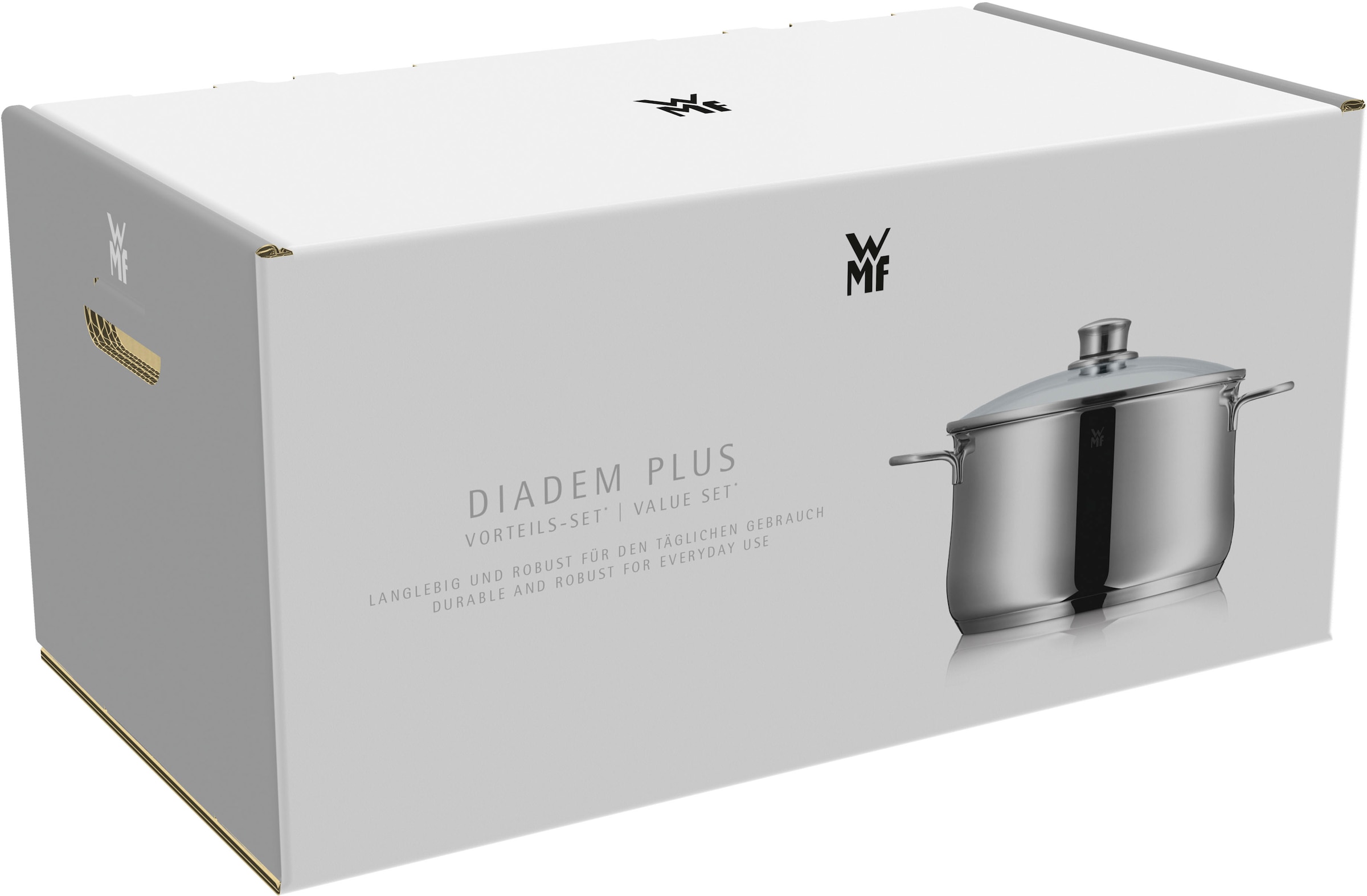 WMF Topf-Set »Diadem Plus«, Cromargan® Edelstahl Rostfrei 18/10, (Set, 9 tlg.), poliert, TransTherm-Allherdboden, für alle Herdarten