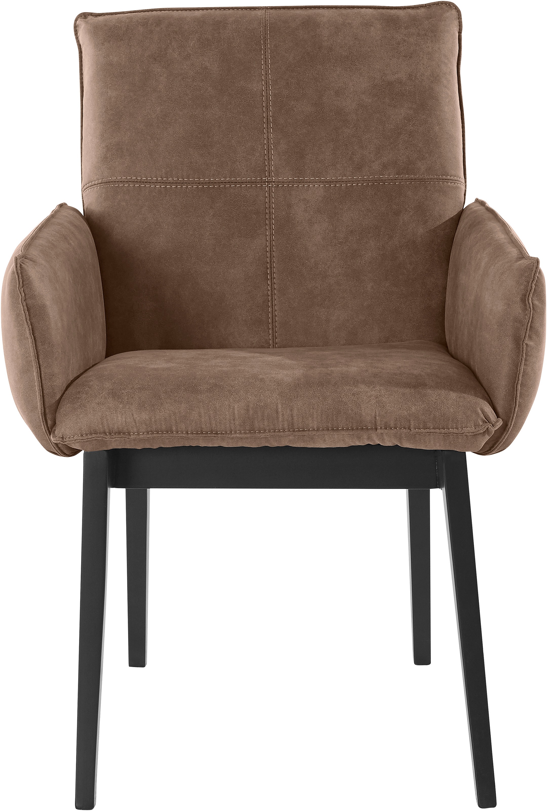 Thumbnail - Home affaire Armlehnstuhl "Model 6" (Set) 2 Stk.Bezug in Microfaser oder Leder, Gestell ist Buche in schwarz lackiert