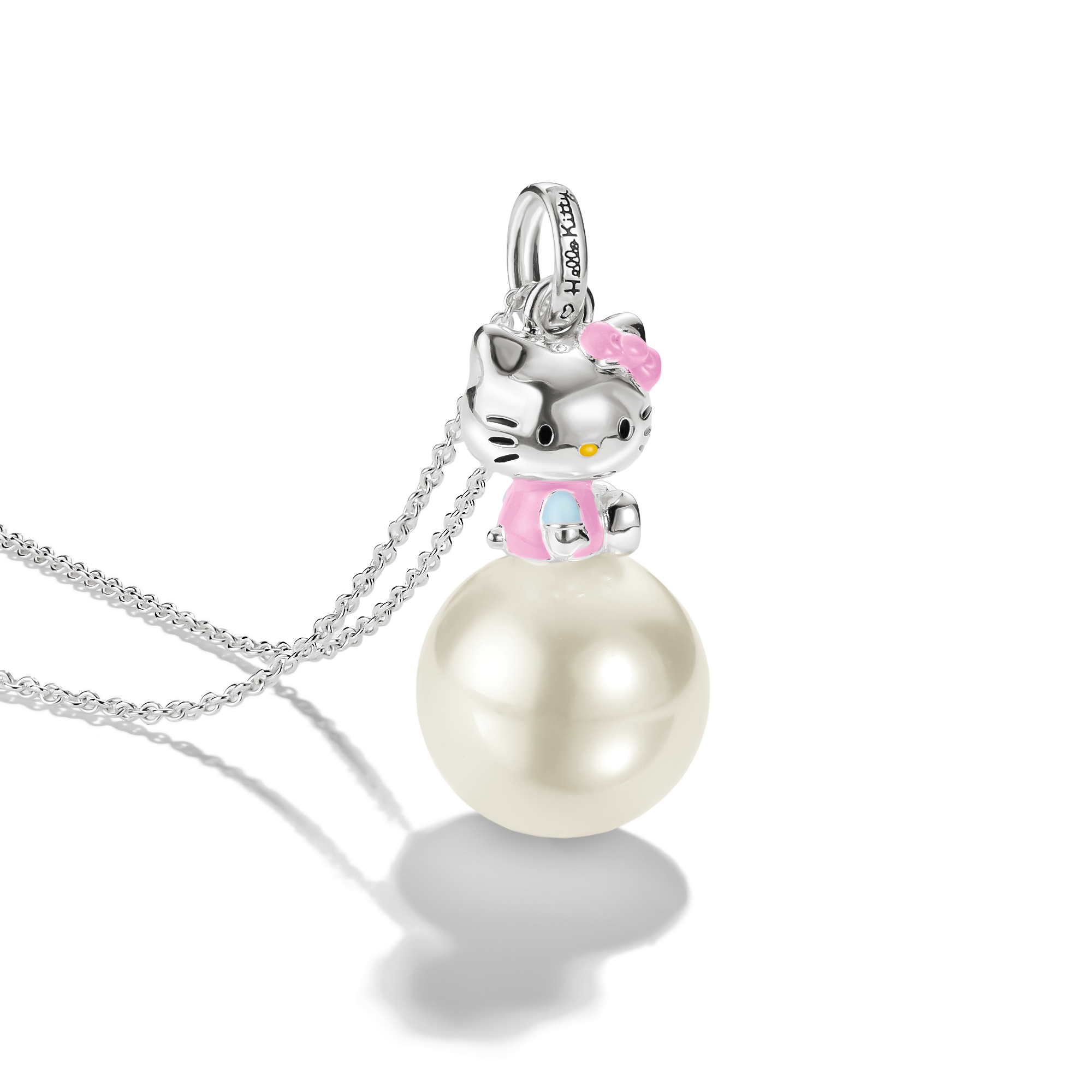 THOMAS SABO Kette mit Anhänger »THOMAS SABO ♡ Hello Kitty Kette Perle rosa« mit Perle (imitiert) - Emaille