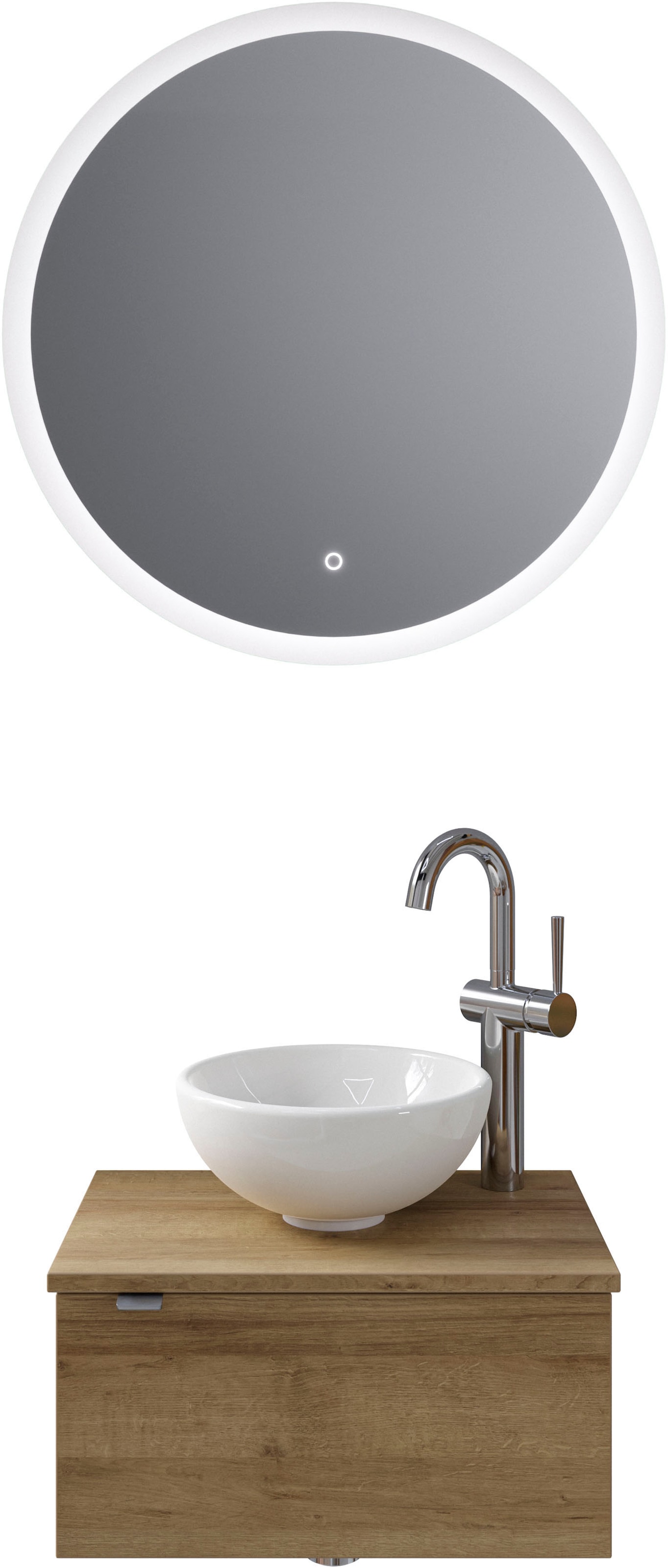 Saphir Badmöbel-Set "Serie 6915" 4 Stk. tlg. Gäste-Bad, mit LED-Spiegel und günstig online kaufen