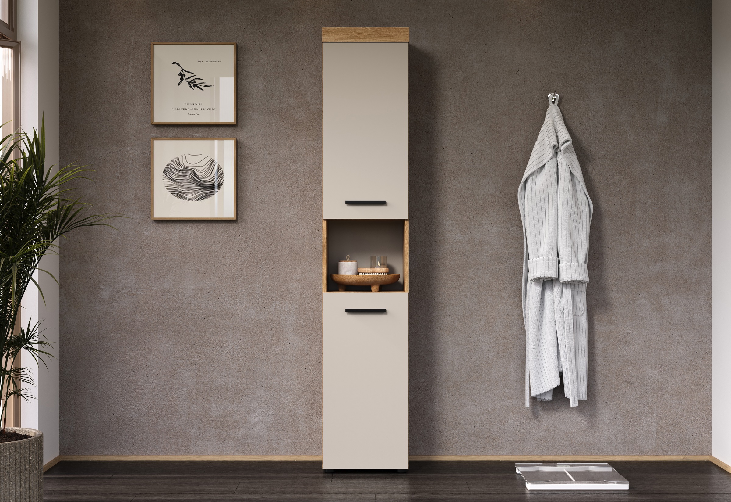 welltime Hochschrank "Isera" 1 Stk. tlg. Badschrank mit 2 Türen und 1 offen günstig online kaufen