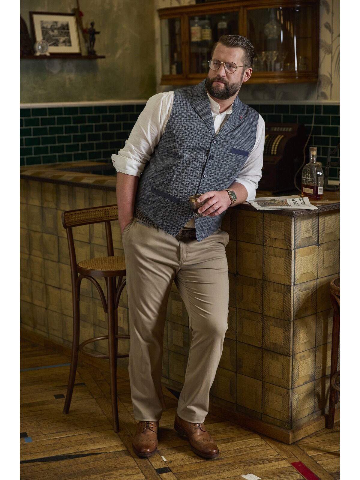 Thumbnail - Charles Colby Funktionsweste "Weste DUKE ANDREW" 1 Stk. mit filigranem Muster