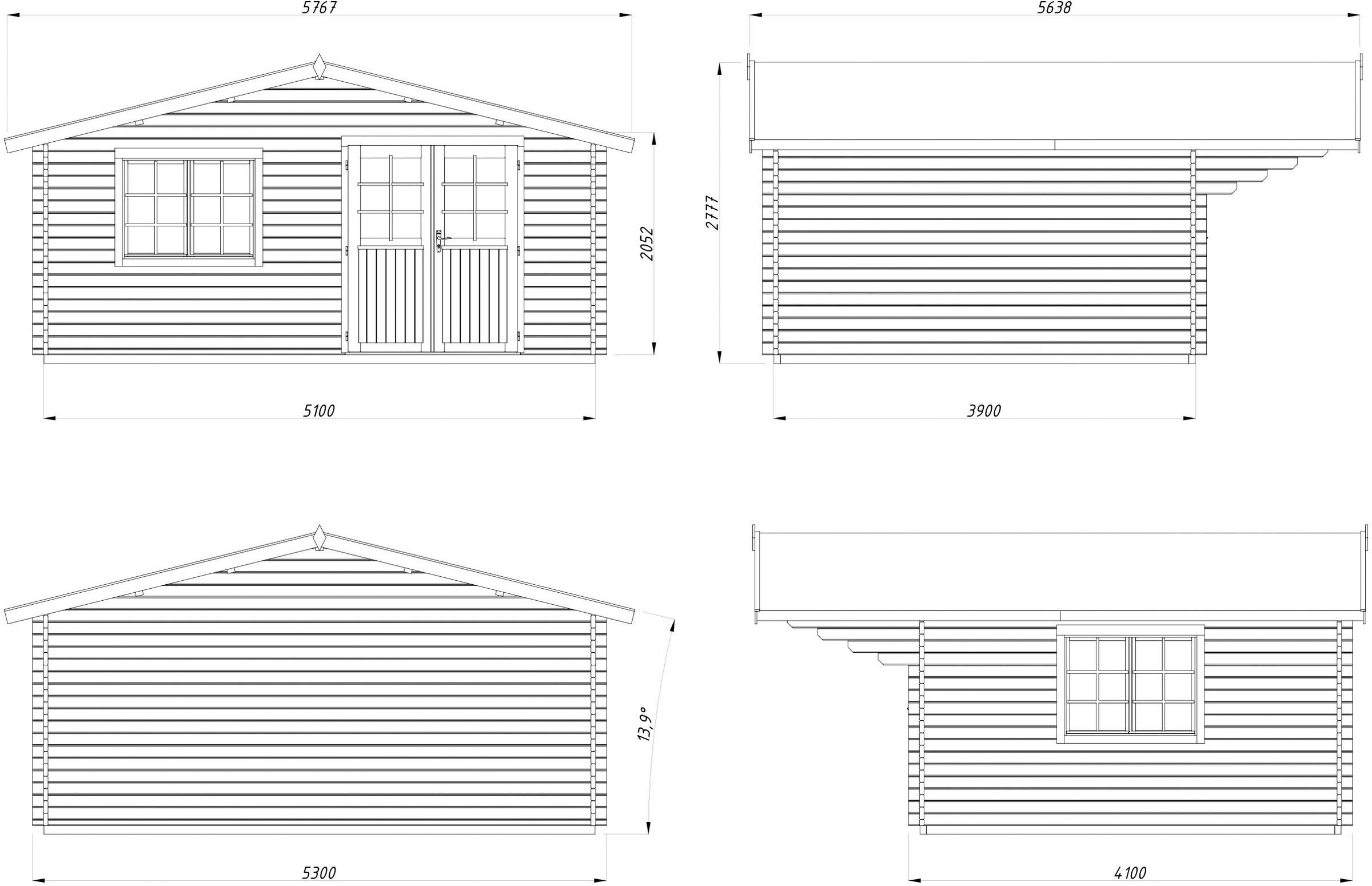 Palmako Gartenhaus »Sally« verschiedene Farben