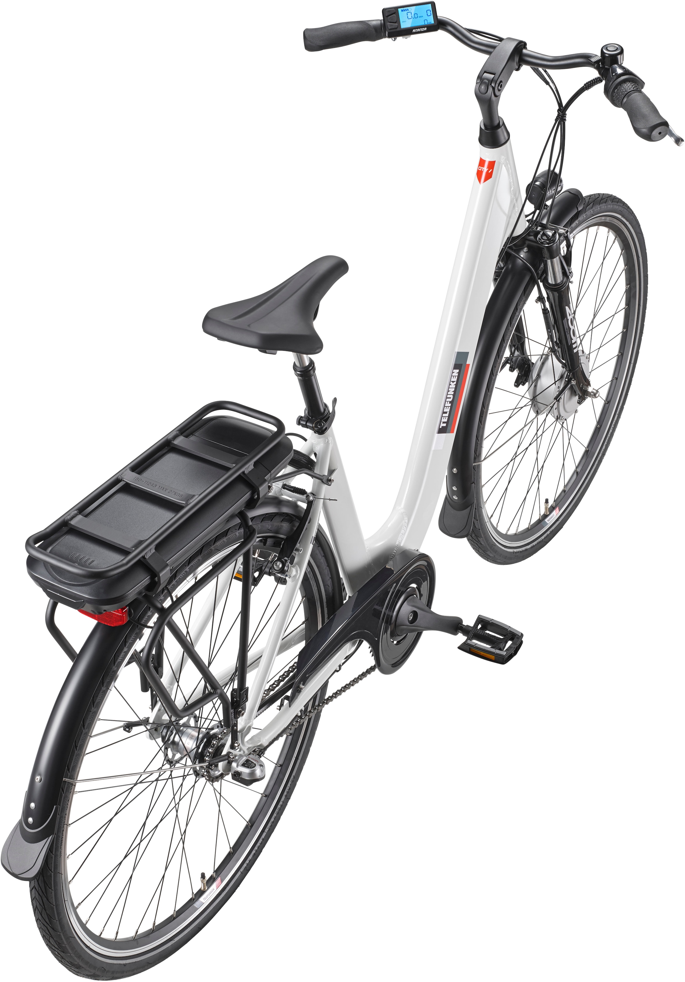 Telefunken E-Bike »Multitalent RC835«, 3 Gang, Shimano, Frontmotor 250 W, (28 Zoll, Straßenzulassung, ca. 100 km Reichweite), Pedelec, Elektrofahrrad für Herren u. Damen, tiefer Einstieg