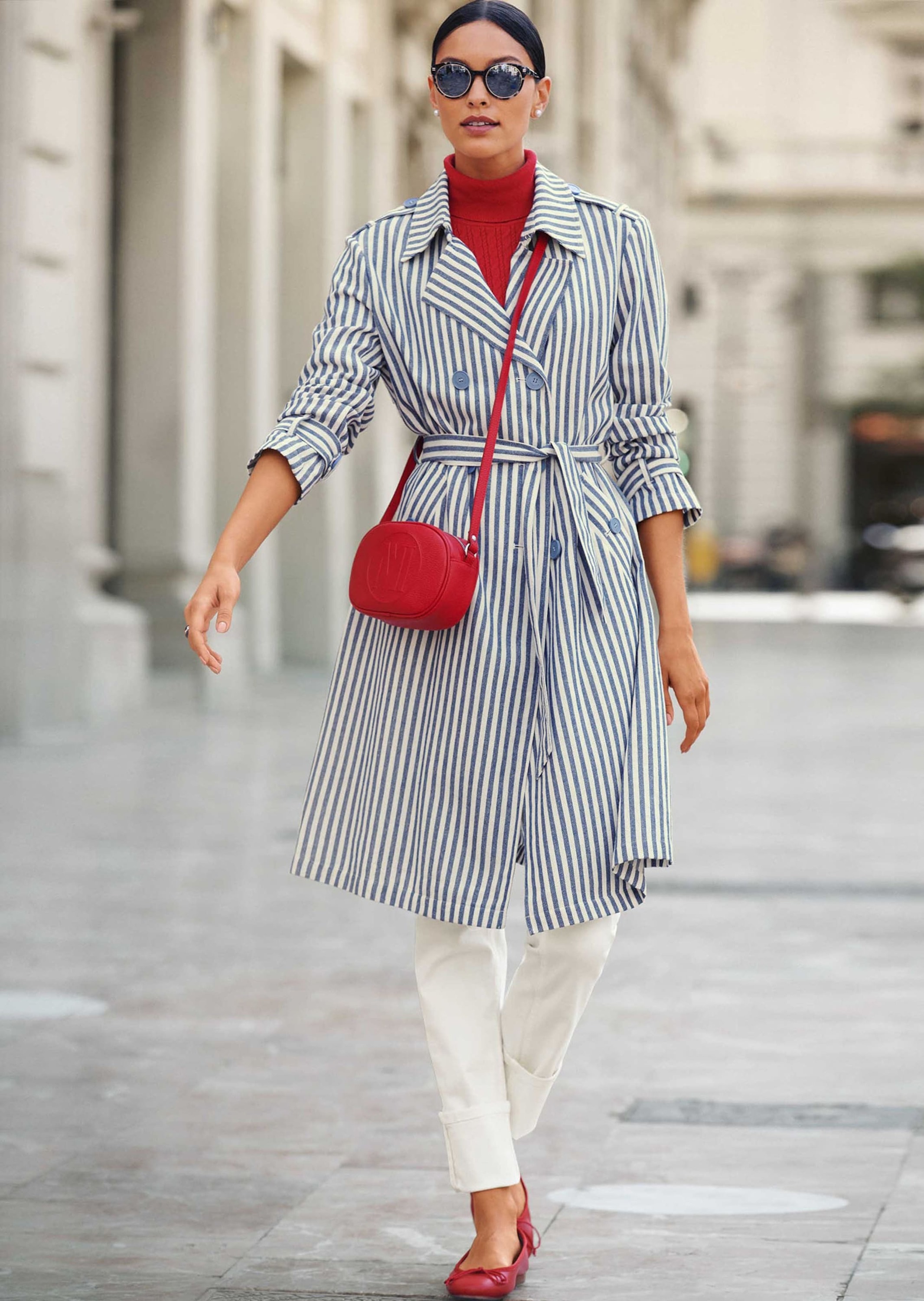 MADELEINE Langmantel »Trenchcoat Trenchcoat mit Streifen«