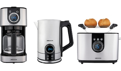 Medion® Frühstücks-Set »MD 10220«, (3 tlg.), Toaster, Wasserkocher und Kaffeemaschine kaufen