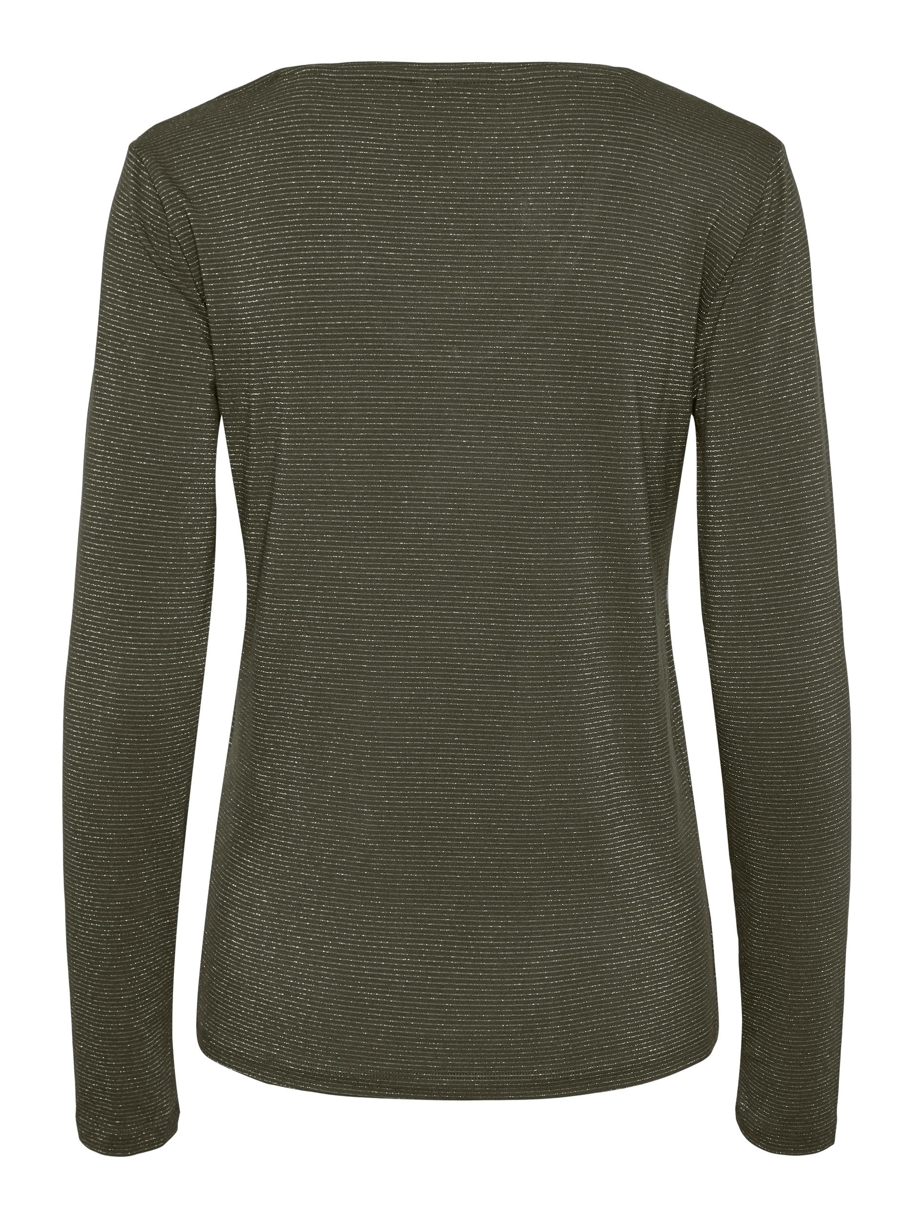 pieces V-Shirt »PCBILLO LS V-NECK LUREX STRIPES NOOS«