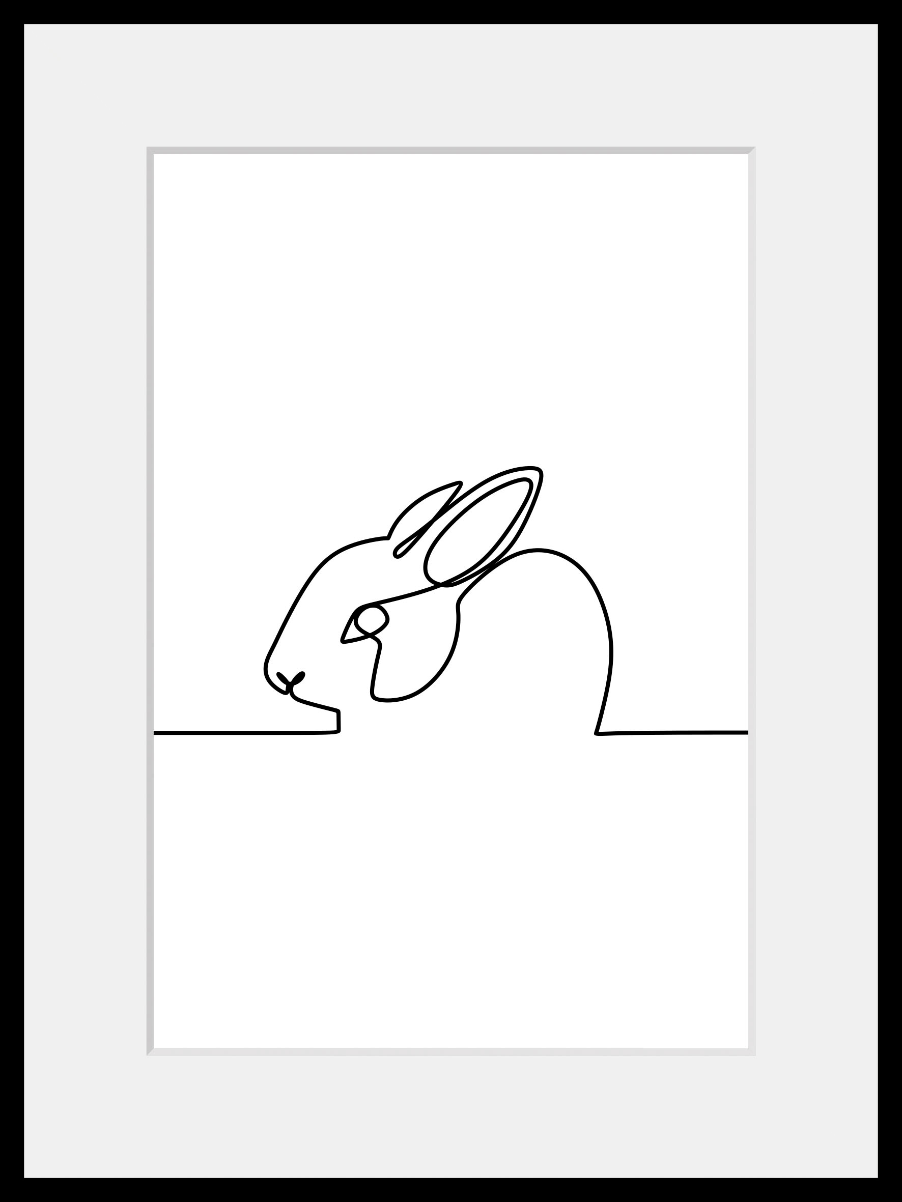 queence Bild "Picasso Hase", Schwarz-Weiß-Kunst-Modern-Hase-Hasen-Haustiere günstig online kaufen