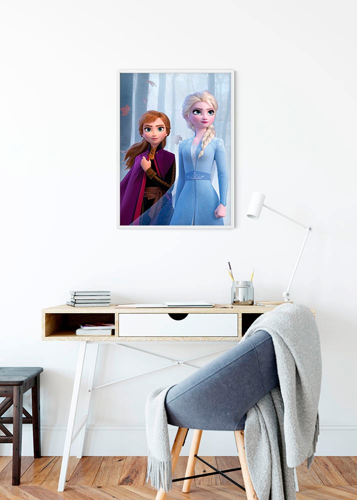Komar Bild "Frozen Sisters in the Wood" Disney 1 Stk. tlg. Wandbild zur Dekoration im Kinderzimmer - ohne Rahmen