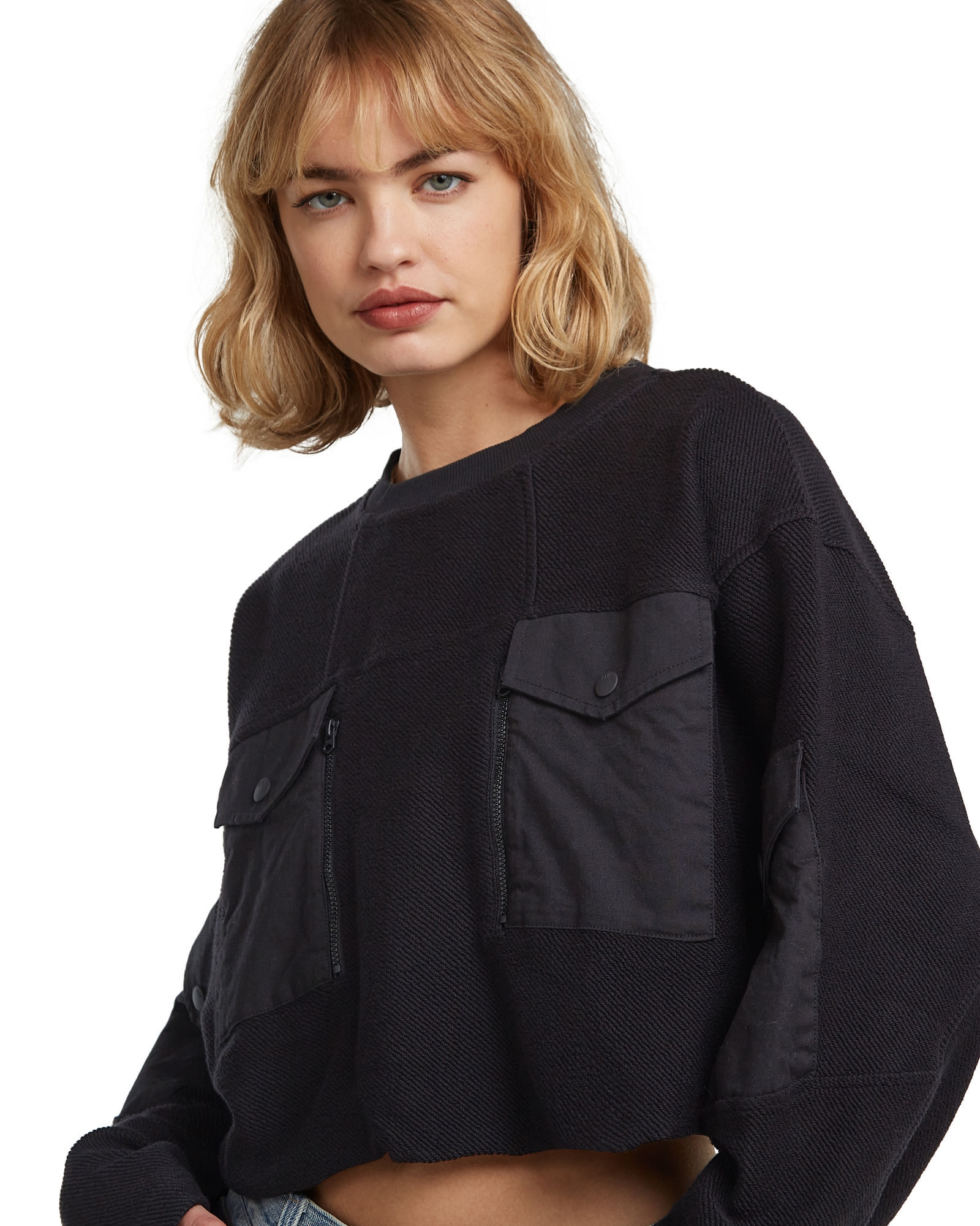 G-STAR Longpullover »Multi Pocket Mix Loose Cropped Sweater«