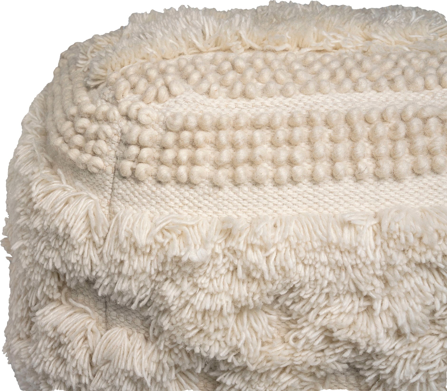 Kayoom Pouf »Pouf Bohist 125 50cm x 50cm«, (1 St.), handgefertigt, Unikat, sehr gut kombinierbar