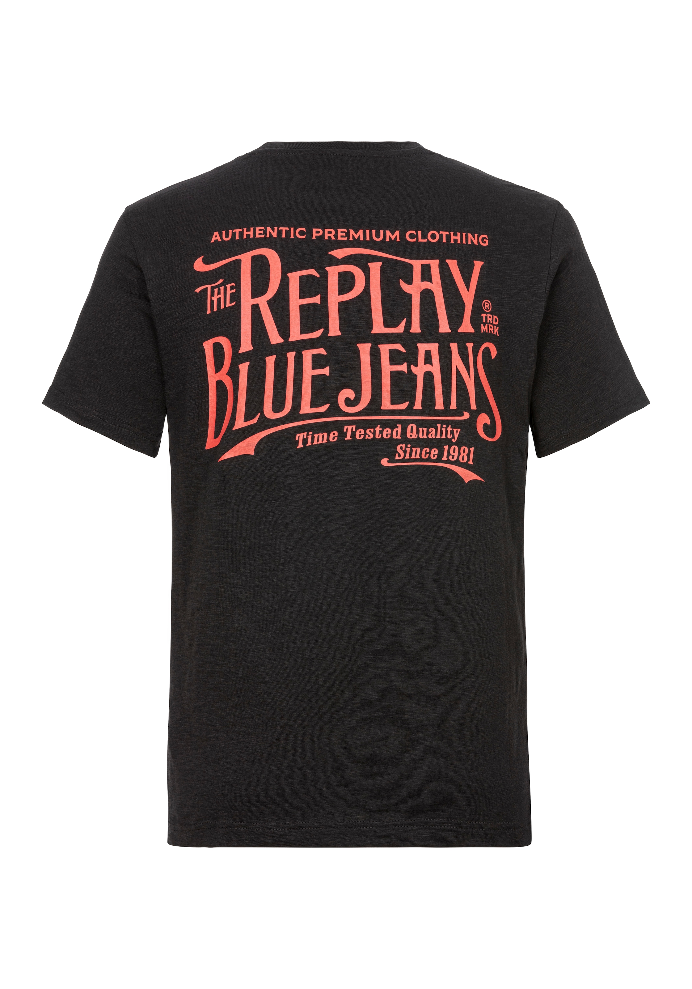 Replay T-Shirt, mit Rückenprint