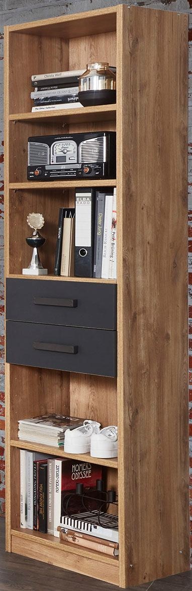 Wimex Standregal »Liverpool, Ordnungshelfer mit 2 Schubladen und 5 offenen Fächern«, modern rustikaler Look, Industrial Design, 47/38/198 cm