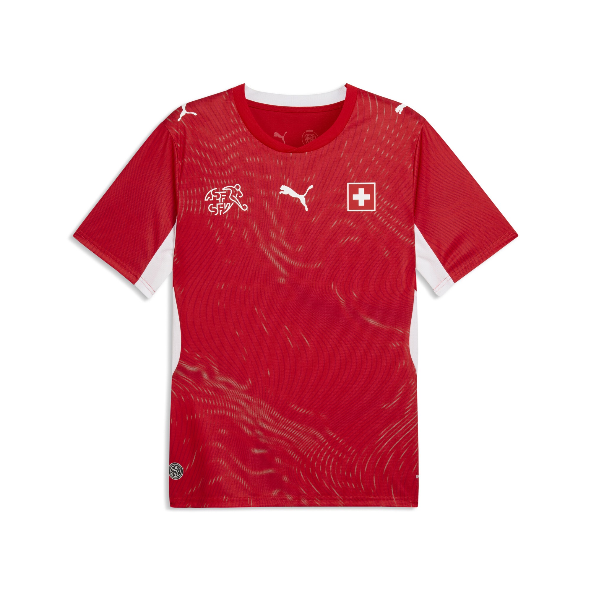 PUMA Herren Trainingsshirt "Schweiz 2026 Heimtrikot Herren", rot, Gr. S, bedruckt, Obermaterial: 100% Polyester. Kragen: 100% Polyester. Einsatz: