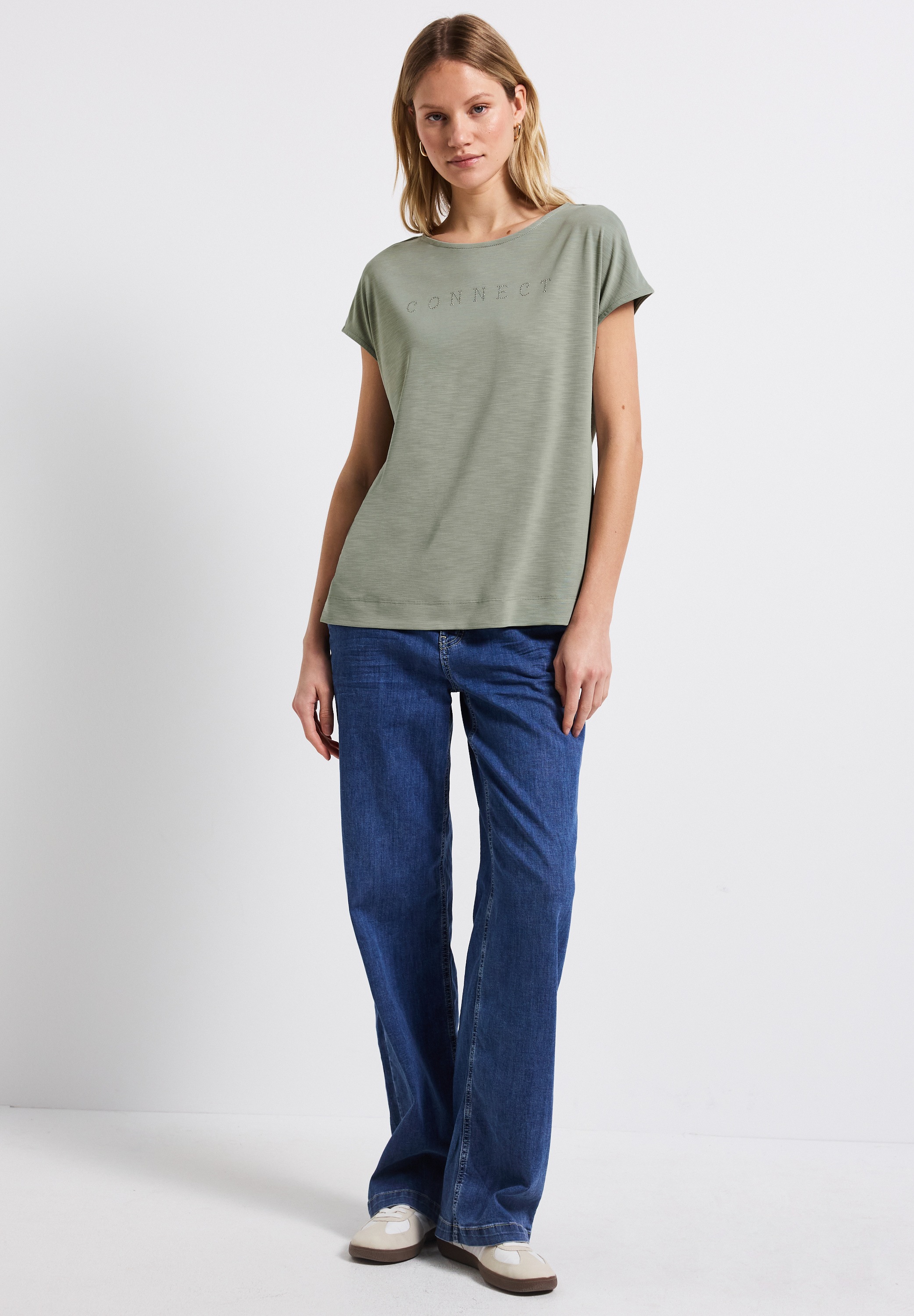 STREET ONE T-Shirt, mit Seitlichen Einschlitzen am Saum