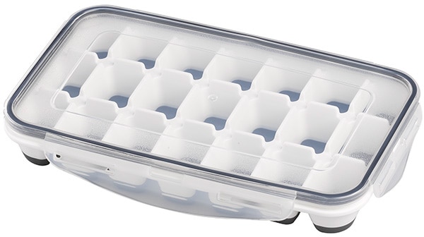 Aps Transparent Weiß Eiswürfelform Inkl. Transparentem Deckel Für Bis Zu 21 Eiswürfel von Baur