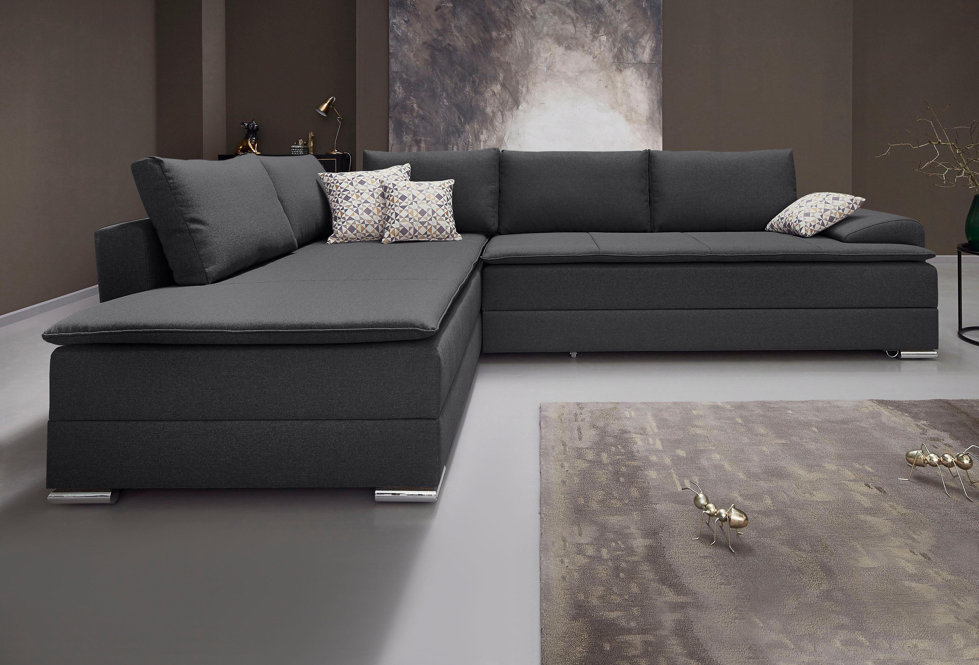Home affaire Ecksofa "Night & Day L-Form, B: 324 cm, Dauer-Schlaffunktion und Armlehne" Schlaffunktion & Bettkasten, Boxspringbett 180x200 cm