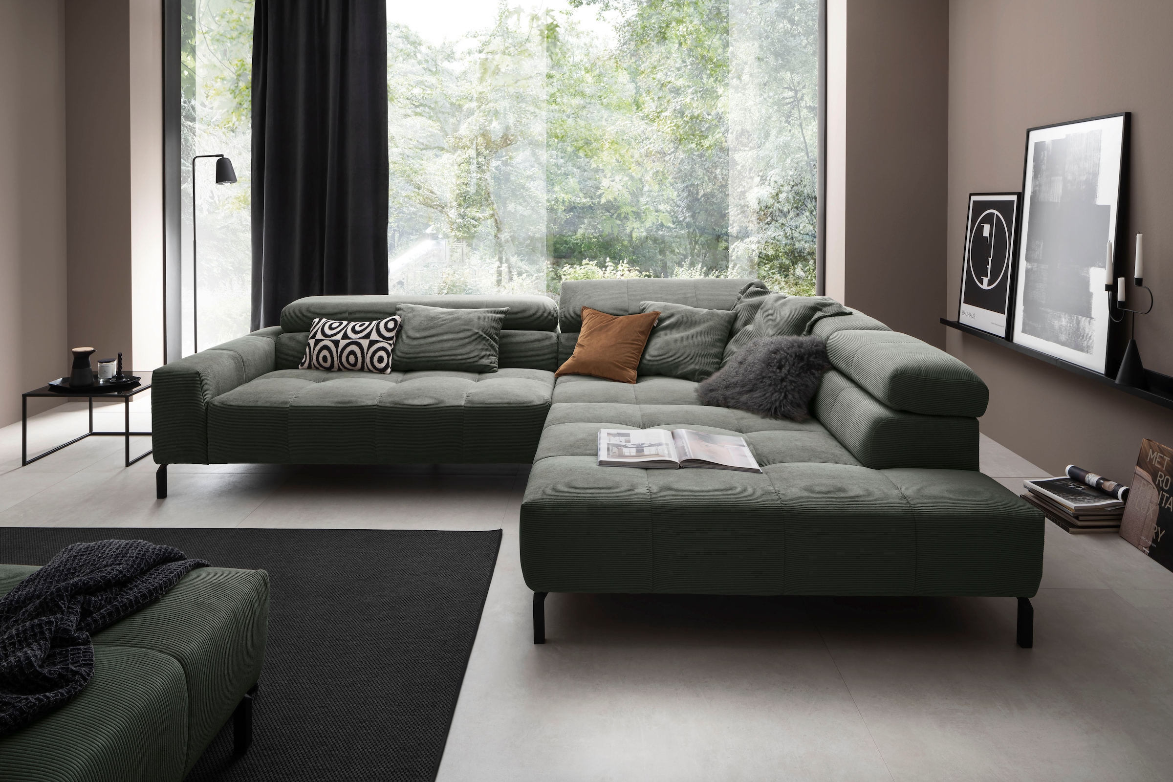 Places of Style Kampinė sofa »Cleveland L-Form incl. Kopfteilverstellung plotis 311 cm« patogi Elektrinis Sitzvorzug