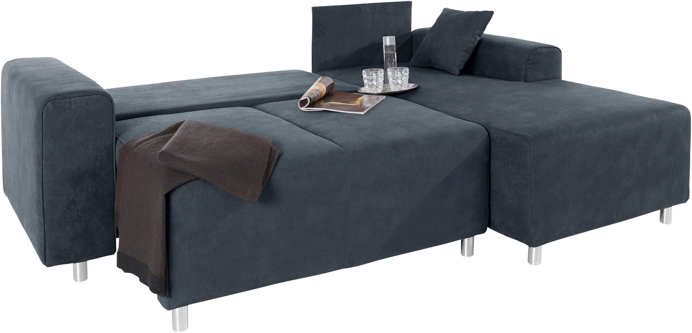 Guido Maria Kretschmer Home&Living Ecksofa »Györ«, L-Form, wahlweise mit Bettfunktion und Bettkasten incl. 2 Zierkissen