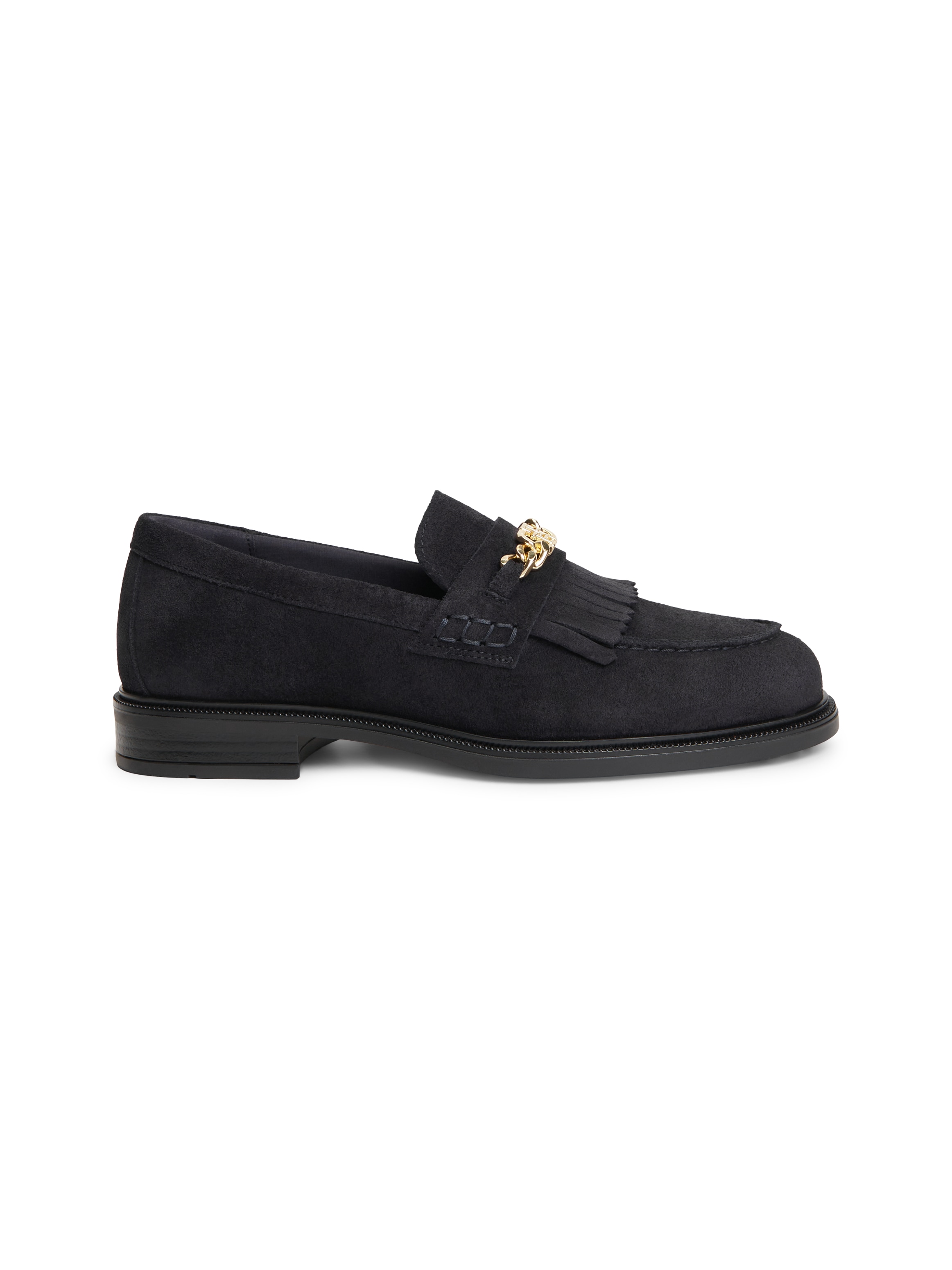 Tommy Hilfiger Loafer »TH CHAIN FRINGE SUEDE LOAFER«  Blockabsatz, Slipper mit modischen Fransen