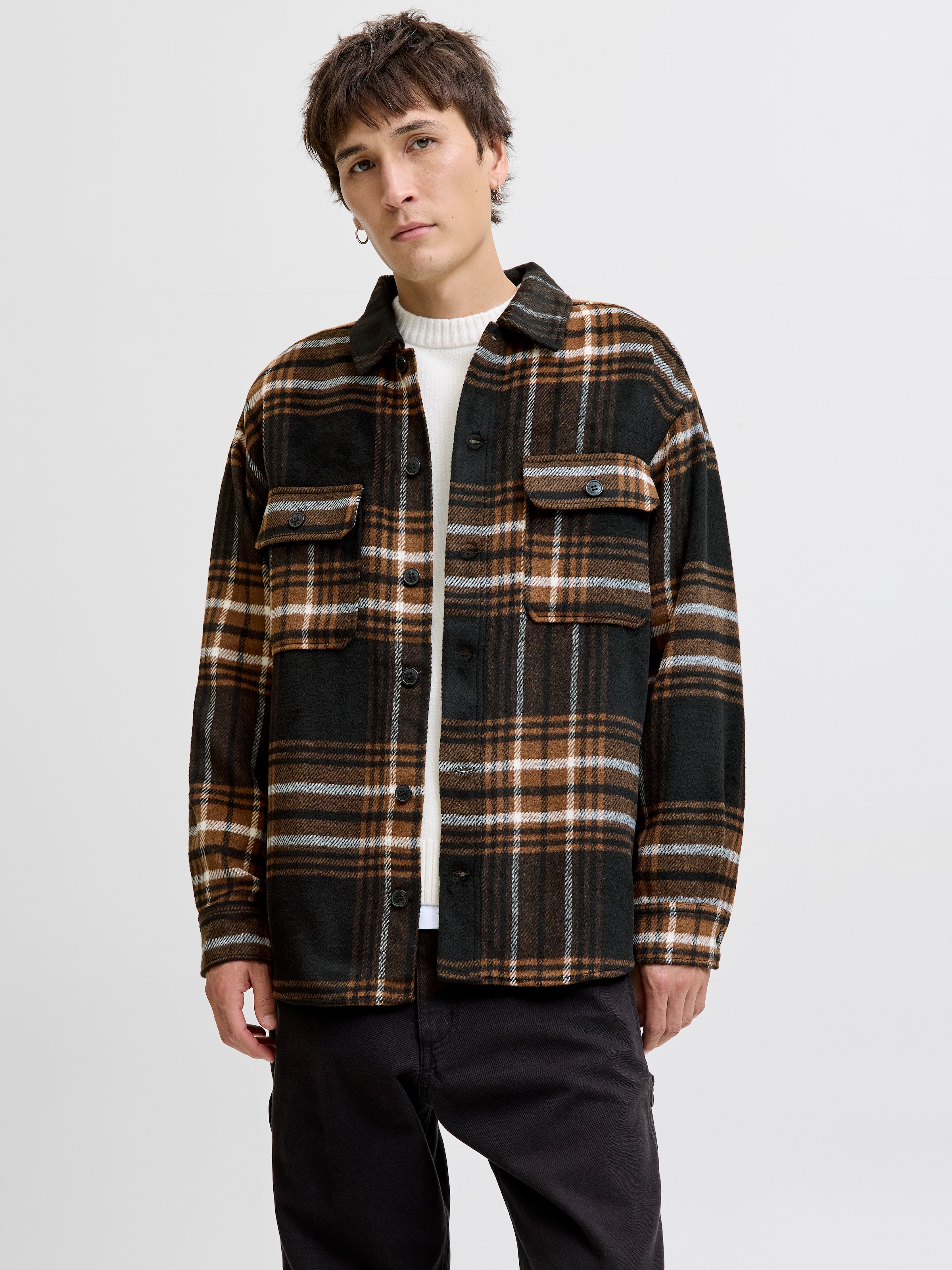 Jack & Jones Herren Freizeit Hemd JJEBRADLEY OLLIE OVERSHIRT Relaxed Fit günstig online kaufen