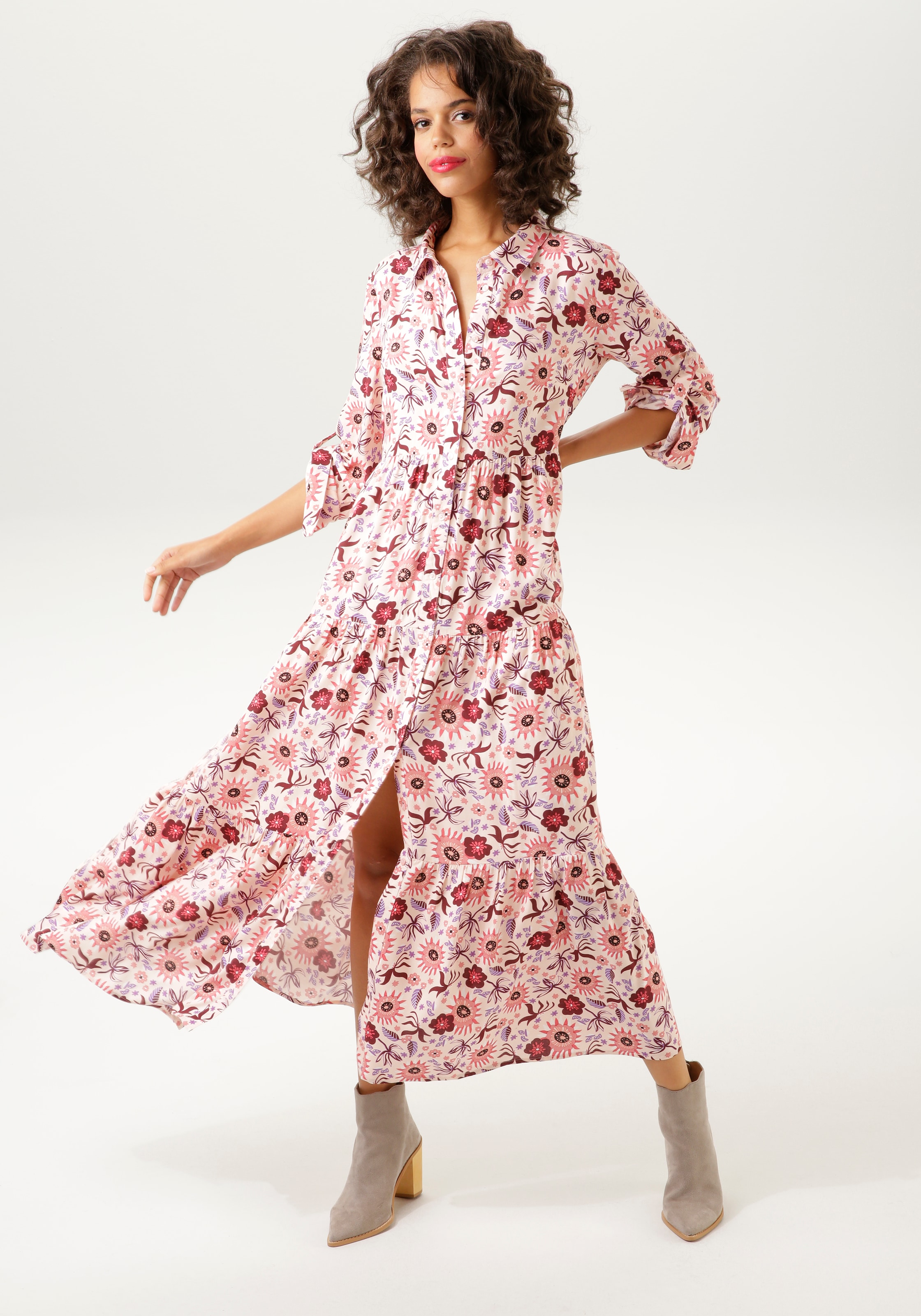 Aniston CASUAL Maxikleid, mit | BAUR kaufen online NEUE KOLLEKTION - phantasievollem Blumendruck