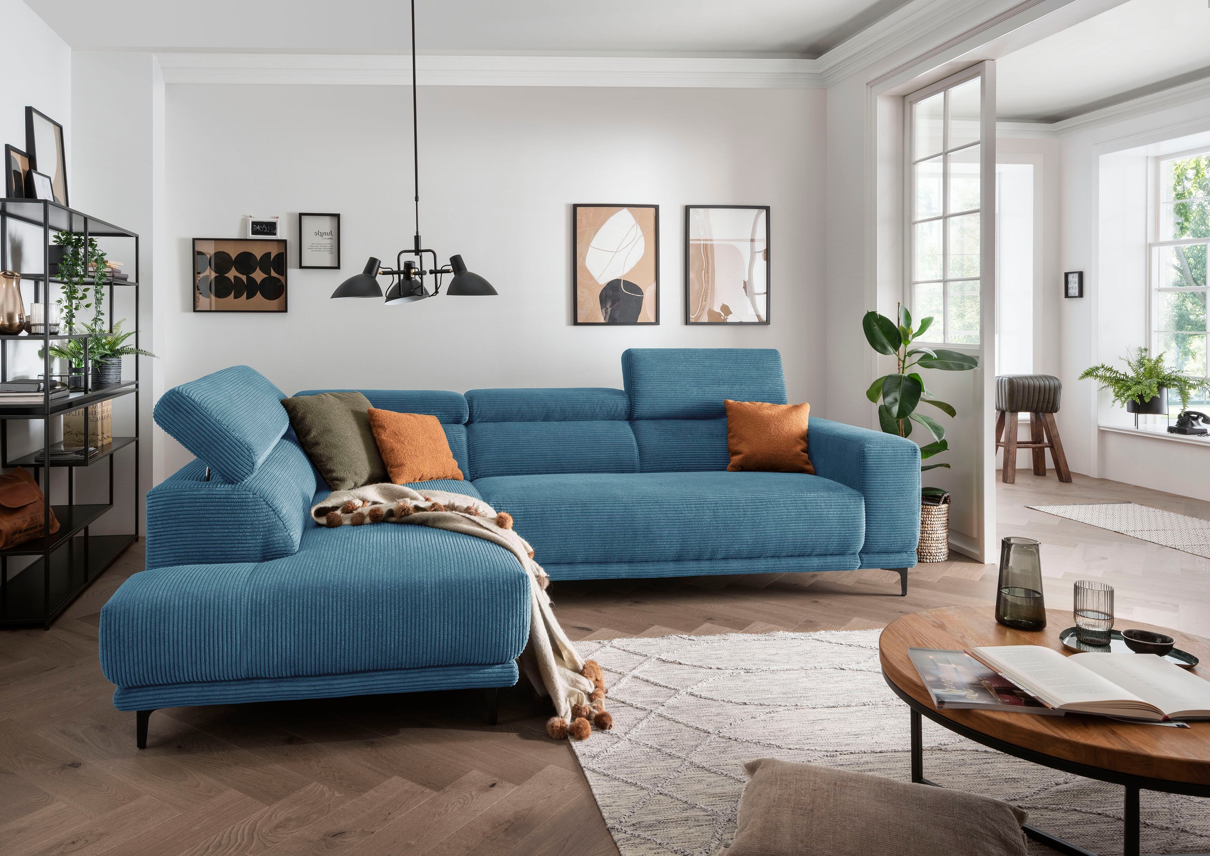alina Ecksofa »Hikari«, wahlweise mit Sitzvorzug, in modernem Cordstoff, Breite 276 cm