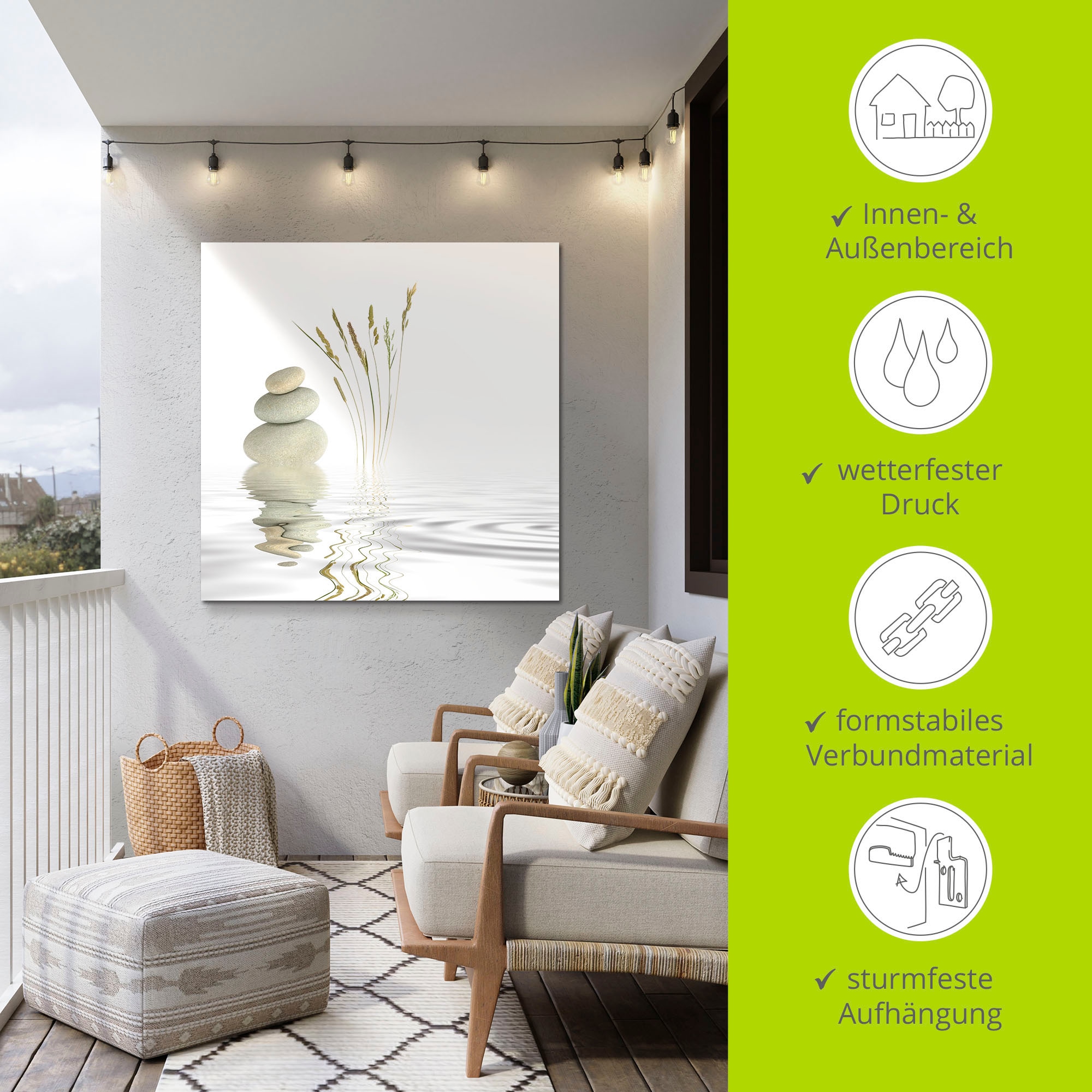 Artland Wandbild »Zen Friede«, Zen, (1 St.), als Alubild, Outdoorbild, Leinwandbild, Poster, Wandaufkleber