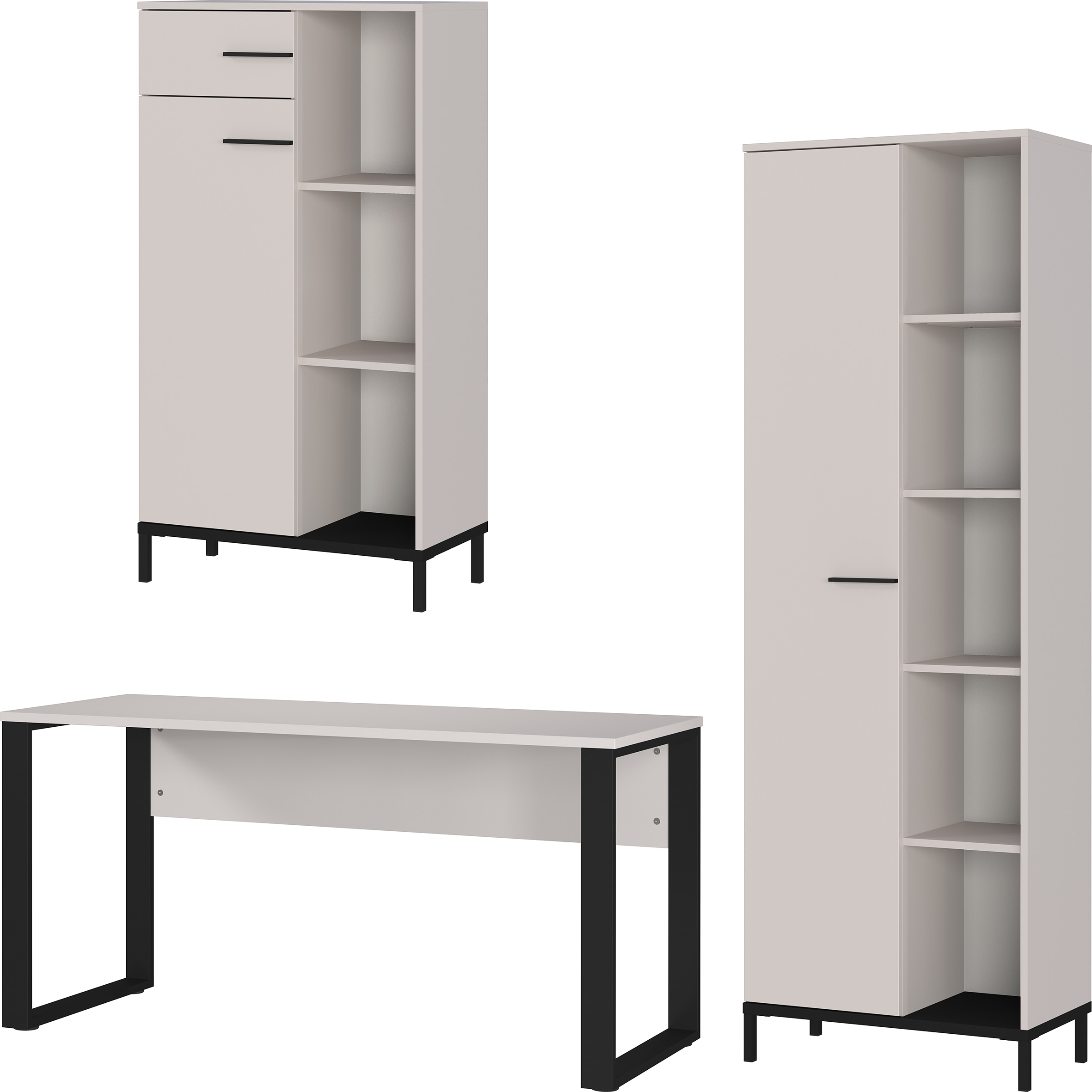 GERMANIA Büromöbel-Set "GW-Rovigo", (3 tlg.), Schreibtisch mit Knieblende, günstig online kaufen